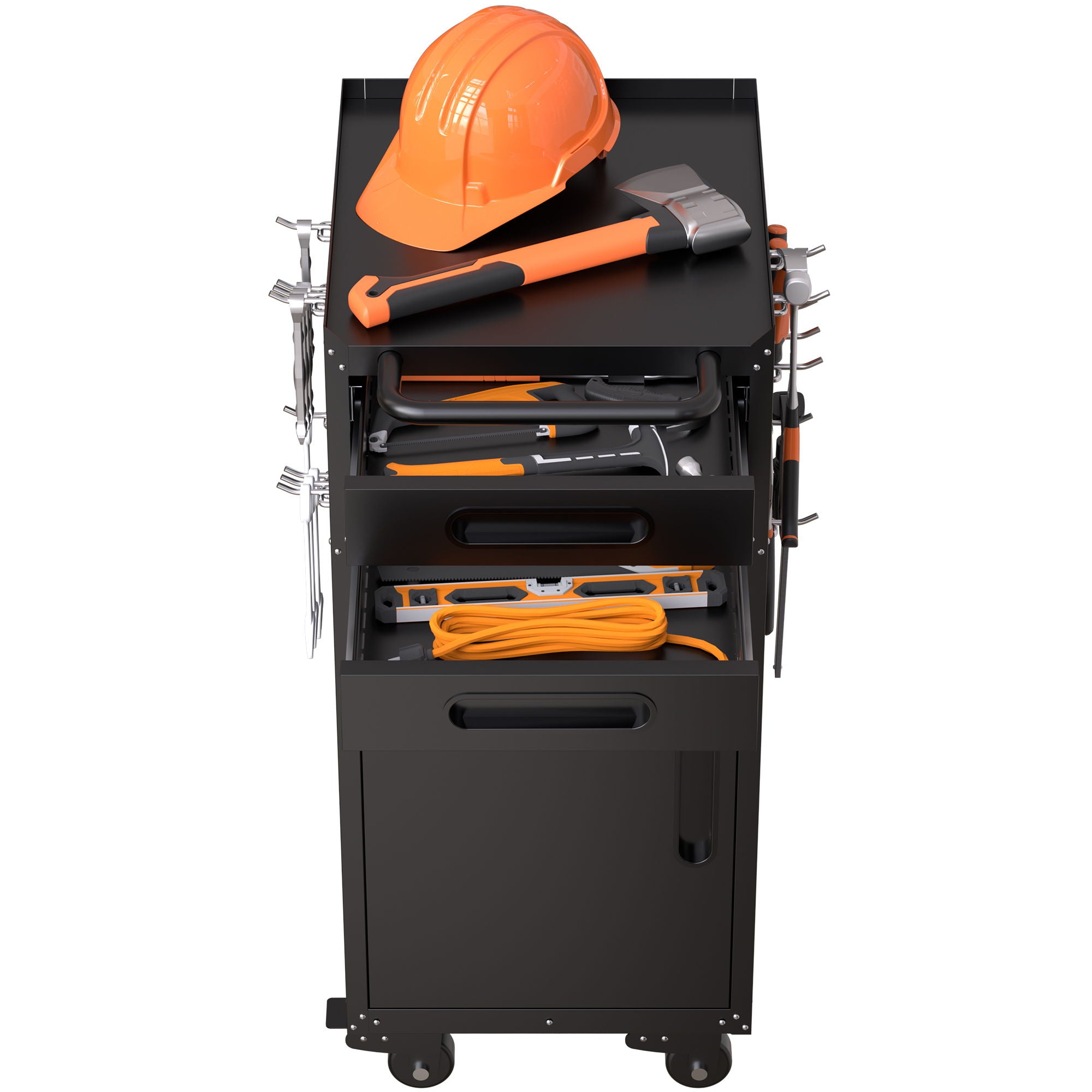Rolling Tool Cabinet Heavy Duty Garage Storage With Lockable Doors