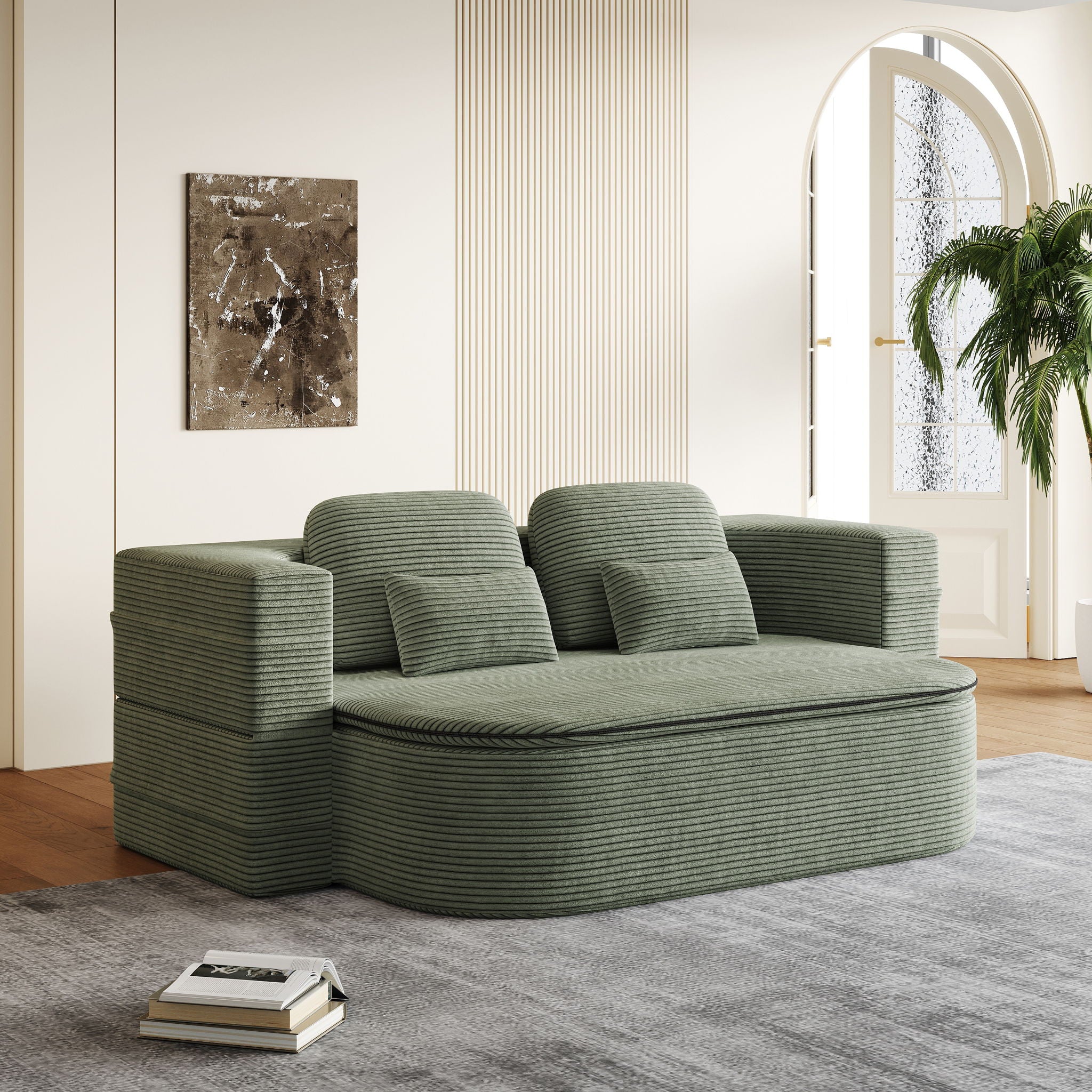 2 In 1 Foldable Sofa Bed With Multi Functional Blanket