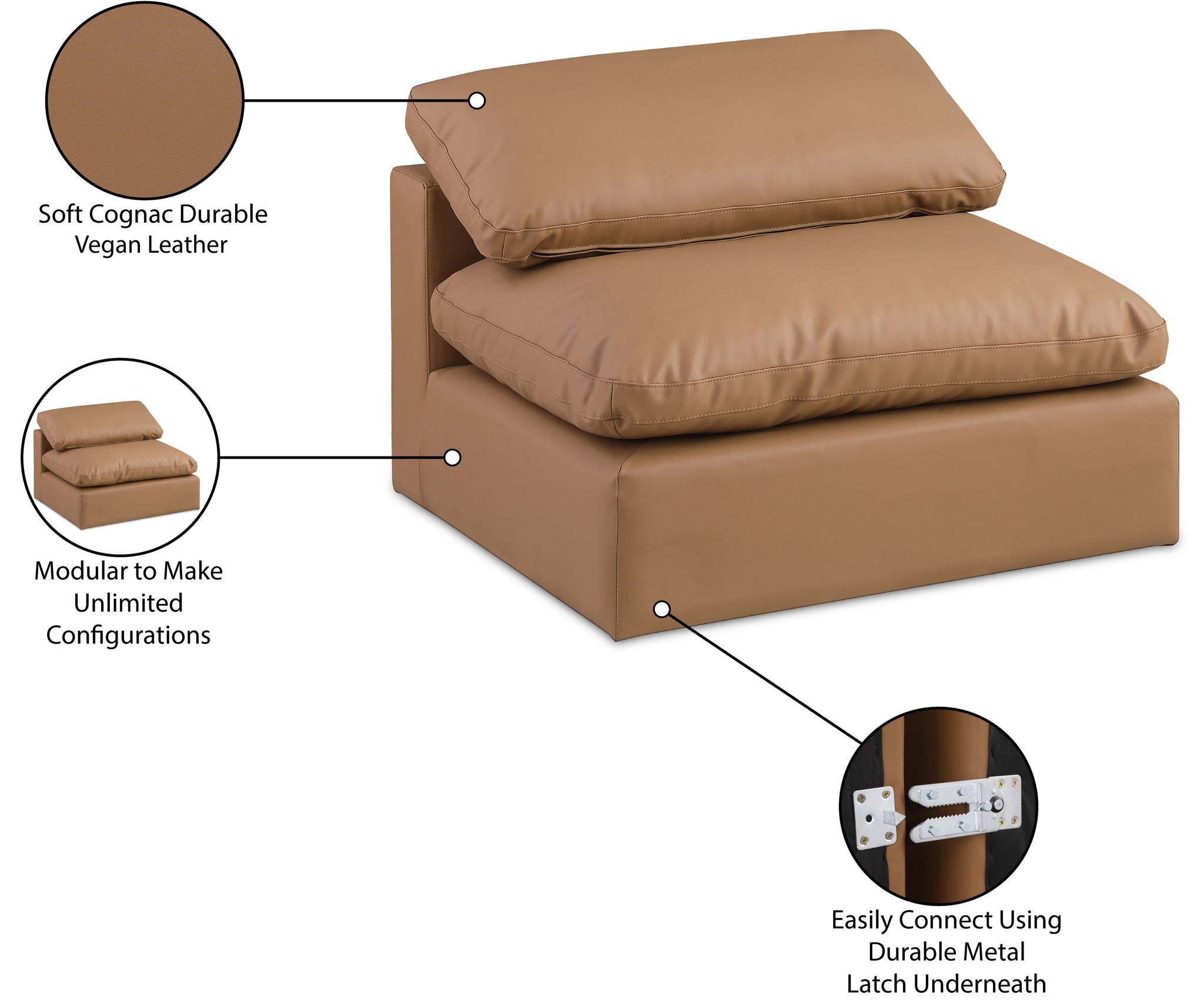 Comfy - Faux Leather Armless Chair