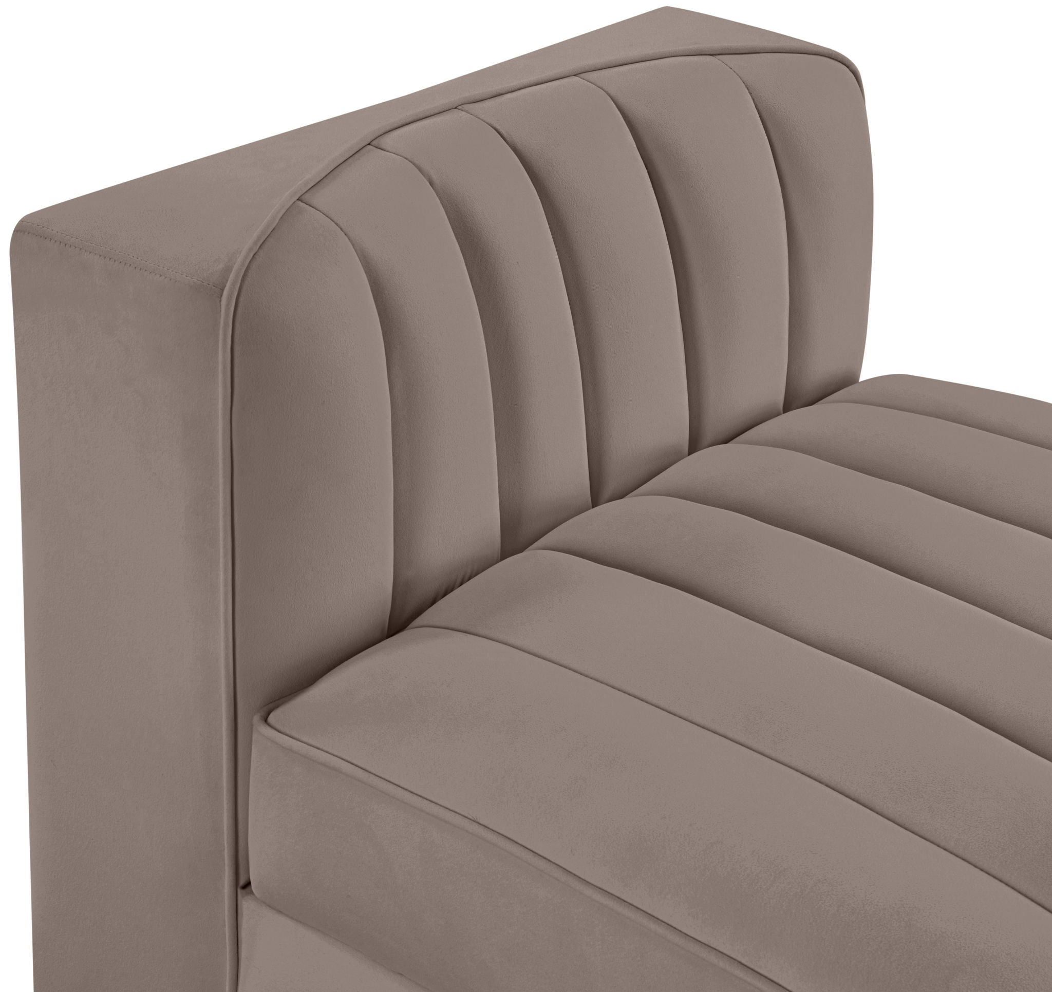 Rummi - Velvet Performance Fabric Upholstered Modular Armless Chair