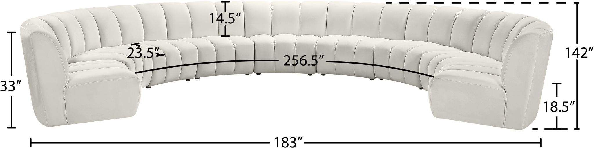 Infinity - 9 Piece Velvet Modular Sectional
