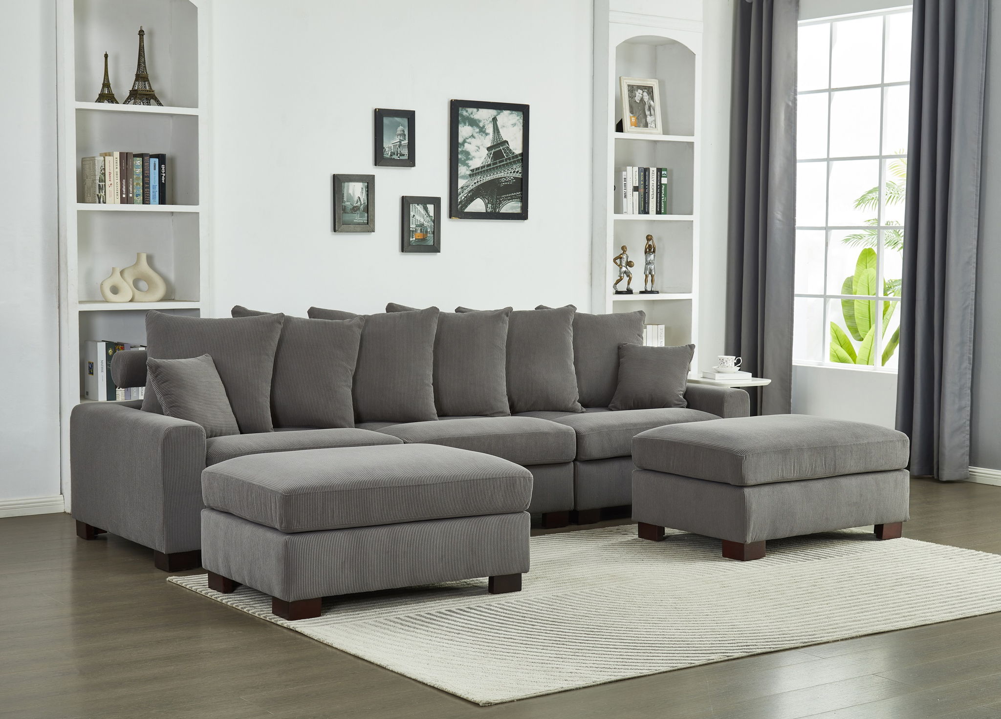 5 Seater Oversized Convertible L & U Shaped Couch
