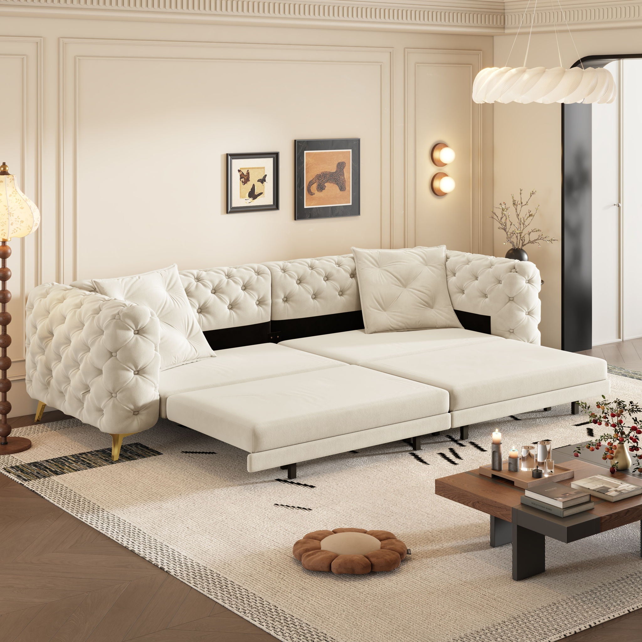 3-In-1 Convertible Sleeper Sofa