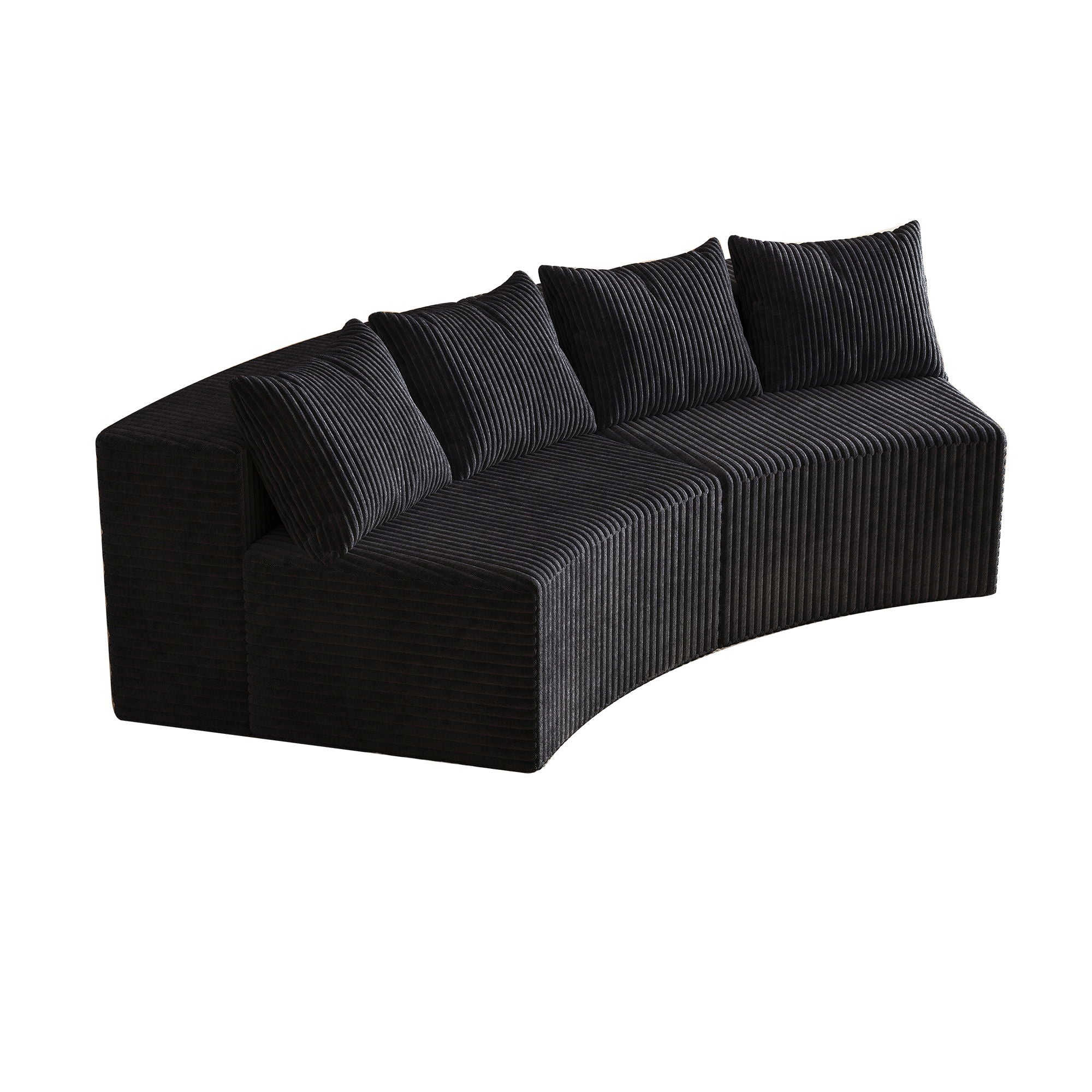 Curved Sectional Sofa With 4 Pillows, Modular Semi Circular Design
