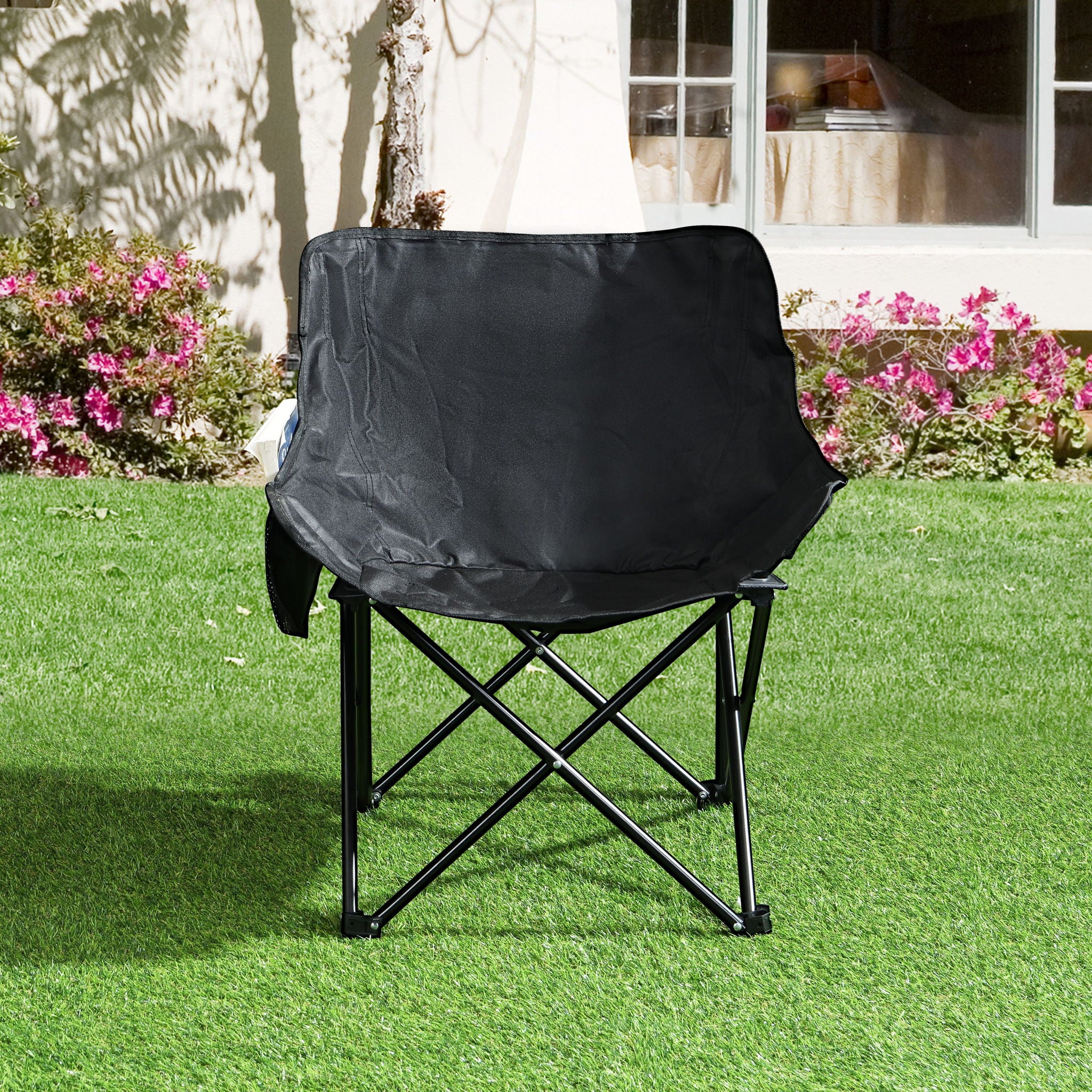 2 Pieces Outdoor Camping Chairs Folding / Portable, Comfortable Seating, Durable Steel Fram