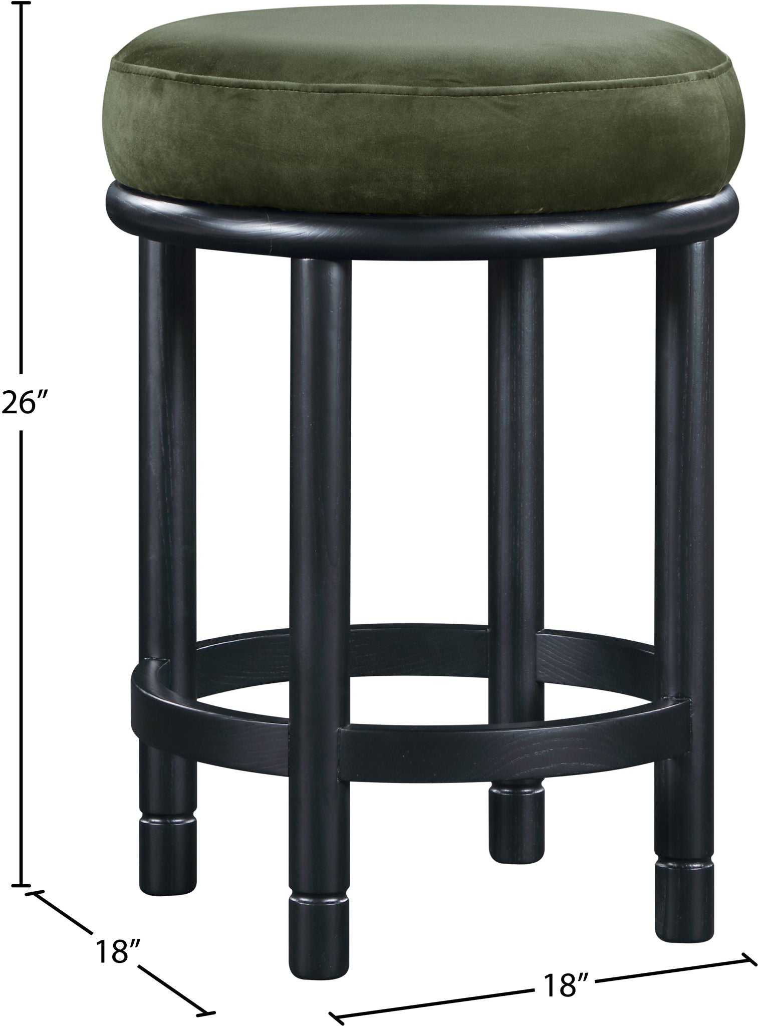 Monette - Counter Stool With Black Base