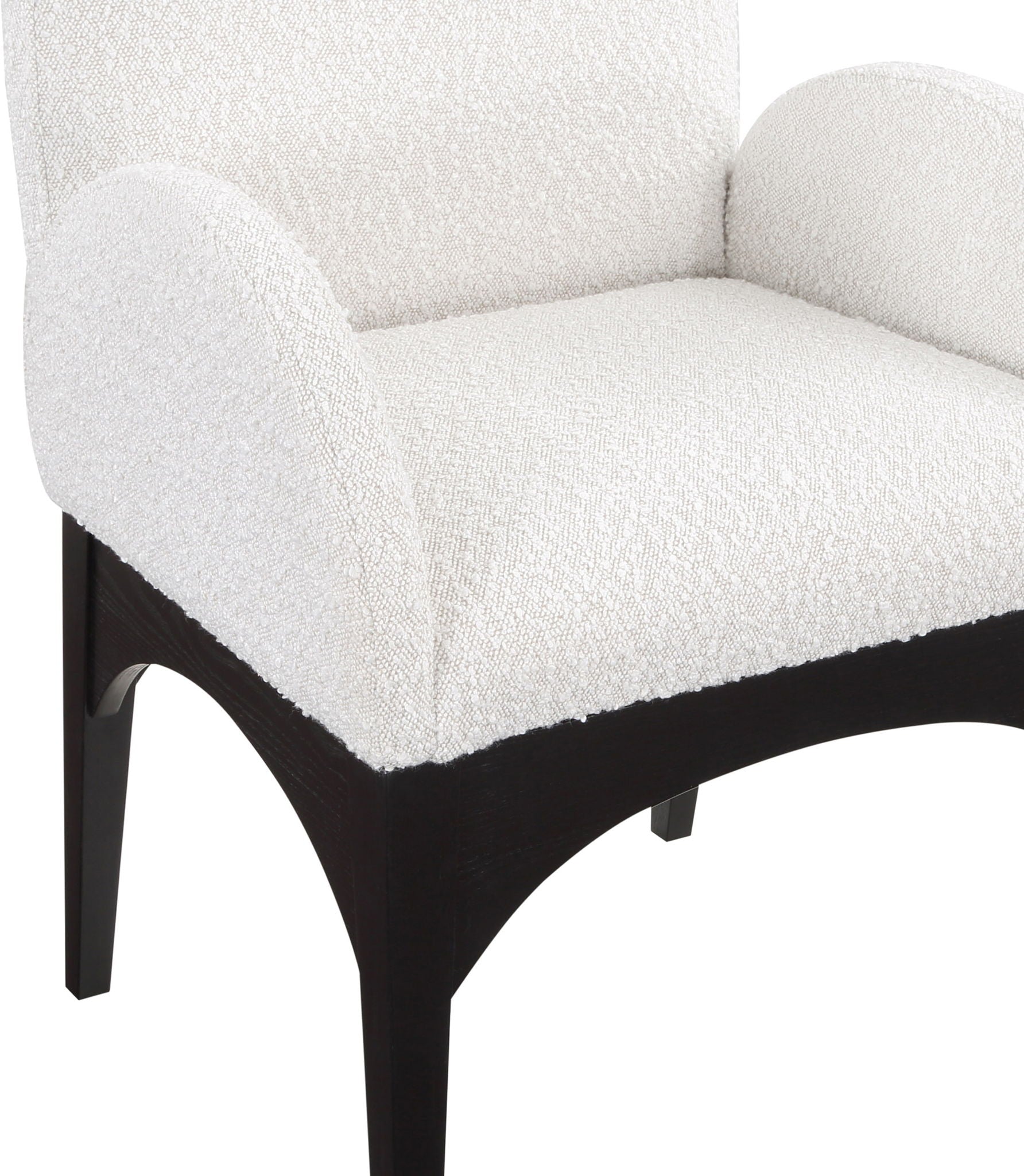 Waldorf - Boucle Dining Arm Chair With Black Legs