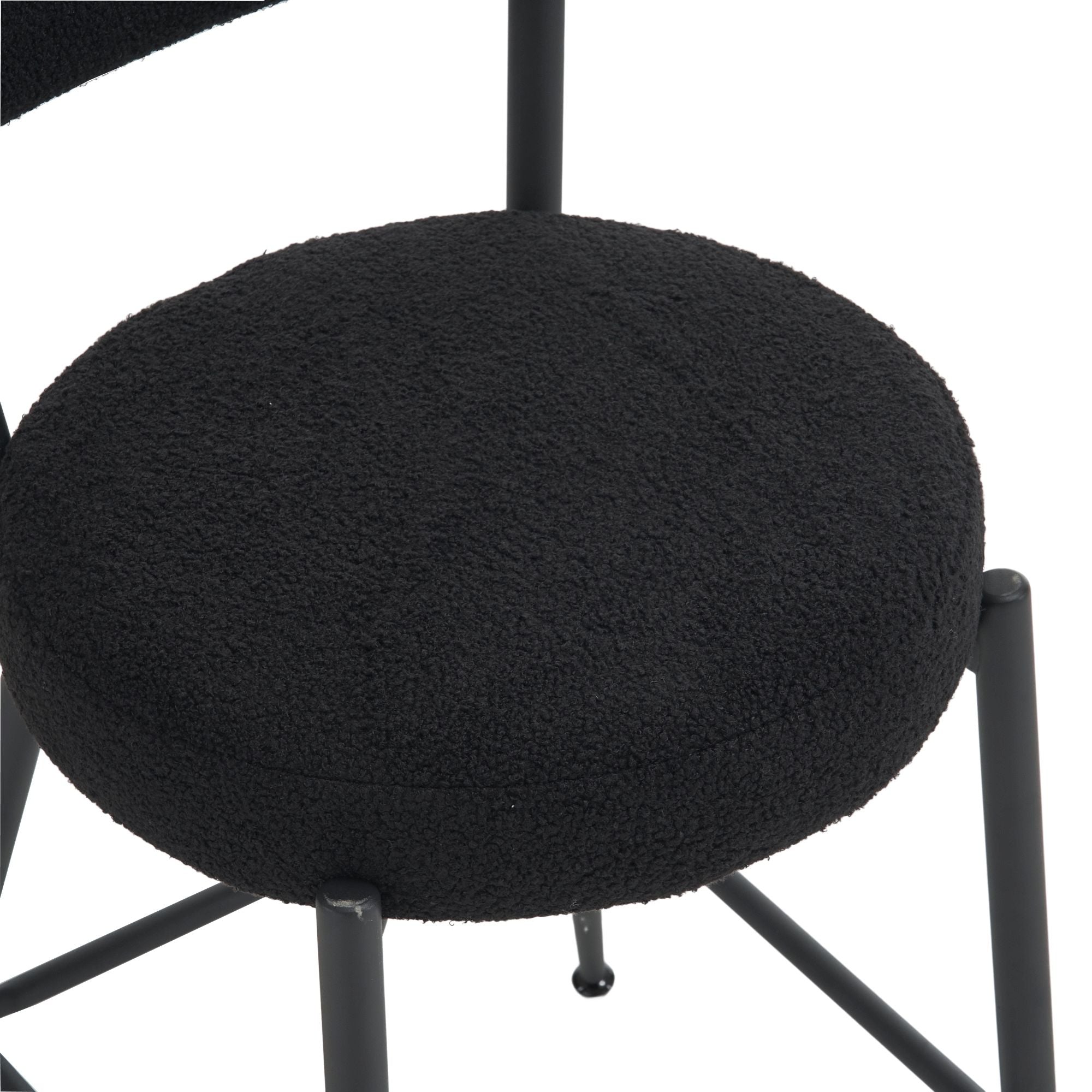 Modern Teddy Fabric Upholstered Bar Stools - Legs