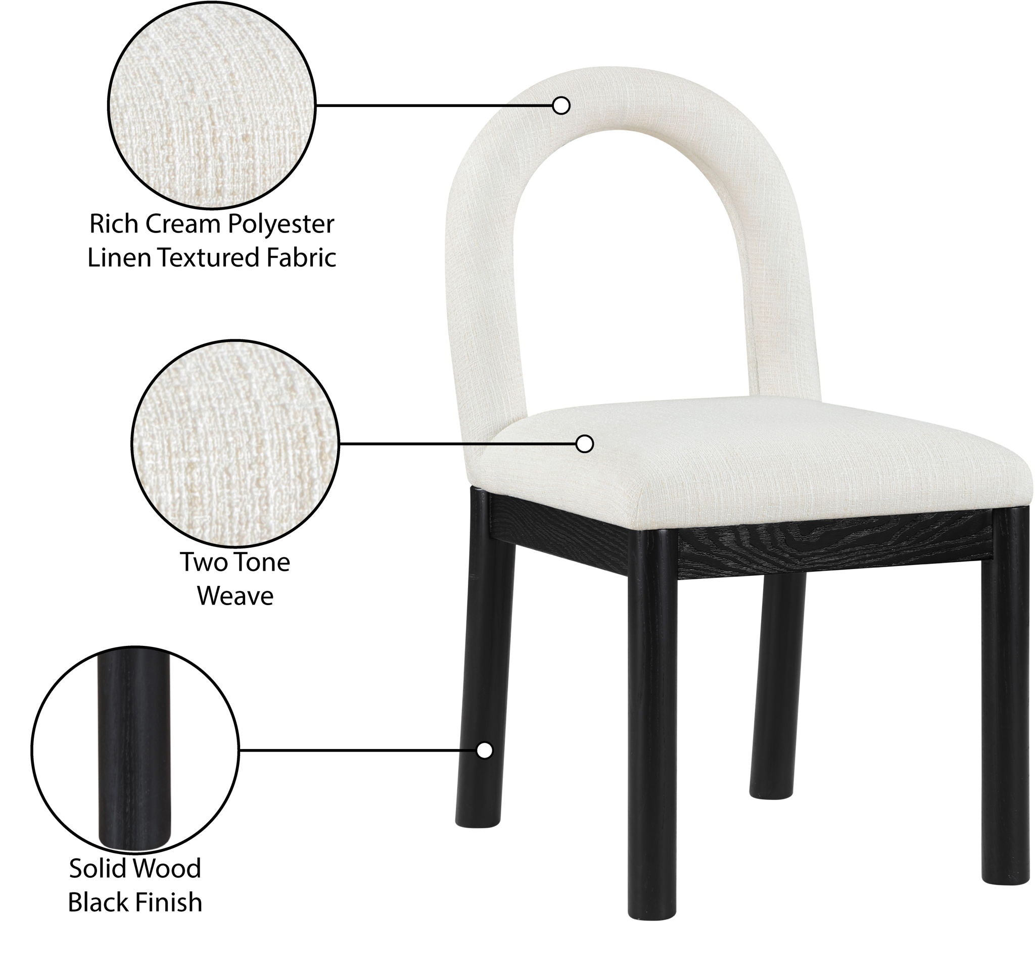 Conrad - Linen Dining Chair With Black Legs