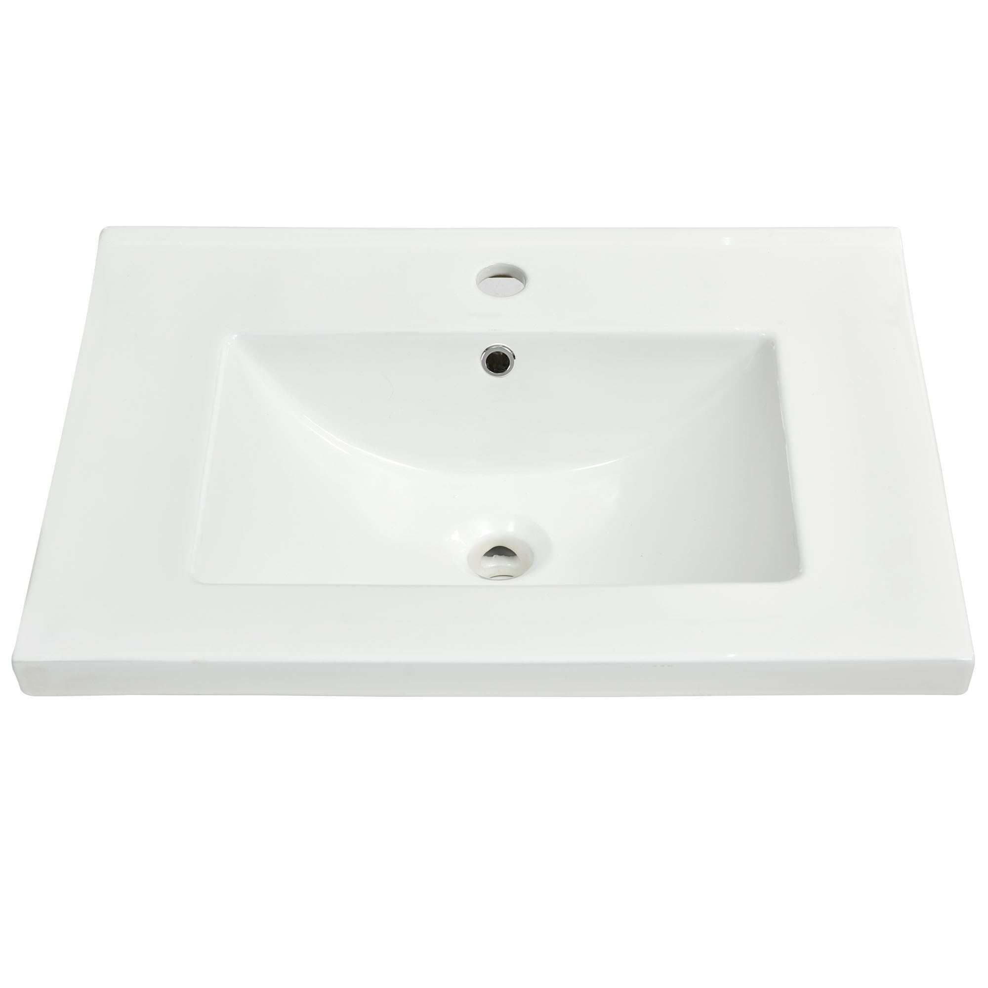 24'' Bathroom Vanity With Basin Sink, 3 Drawer Storage Cabinet - Natural Wood