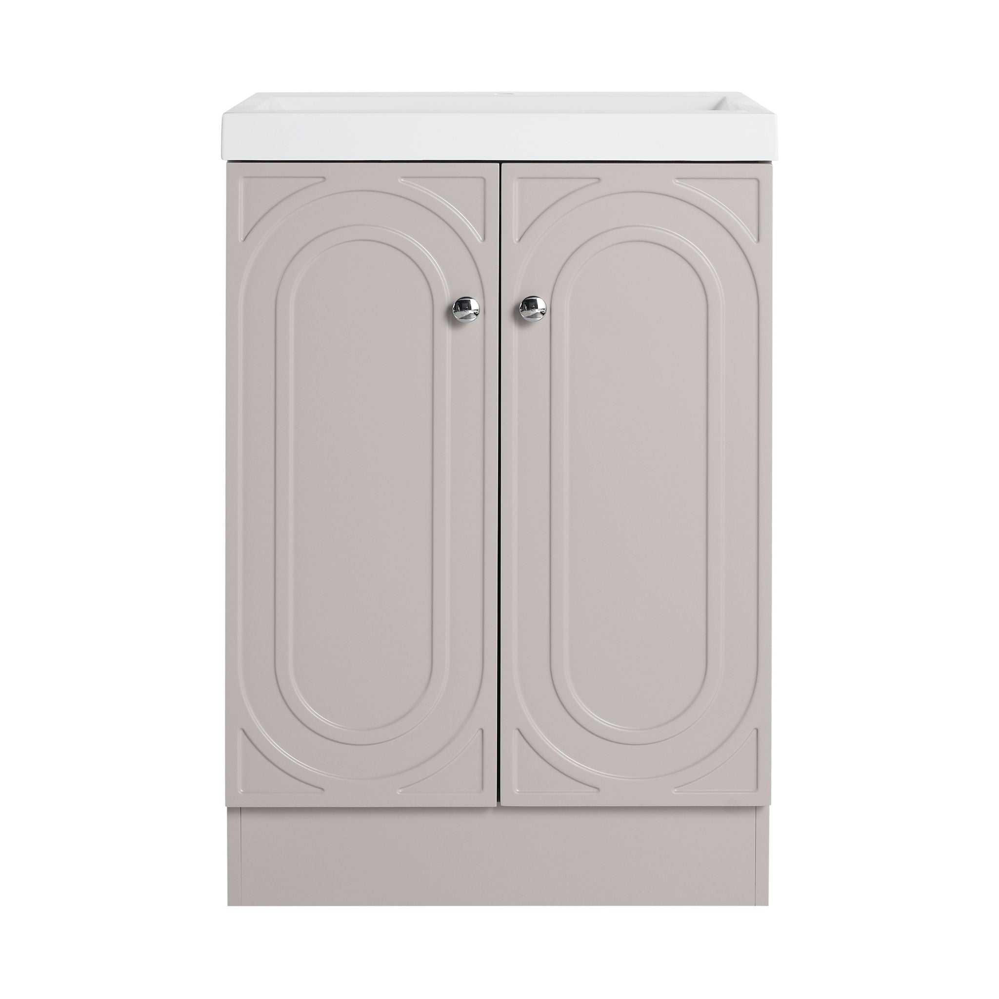Contemporary Freestanding Bathroom Vanity With Resin Sink & Soft-Close Cabinet Doors