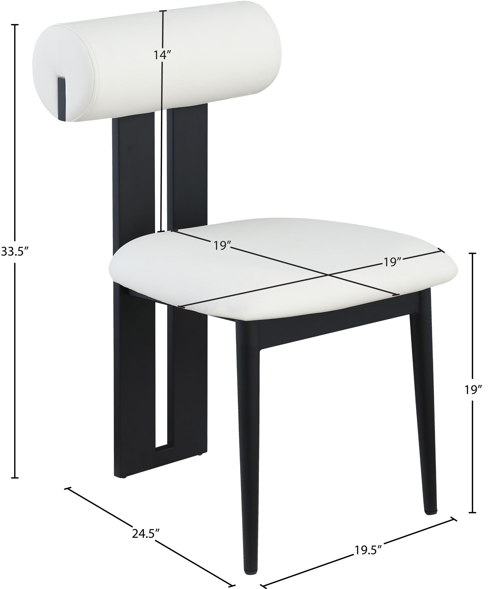 Dario - Faux Leather Dining Chair With Black Frame (Set of 2)