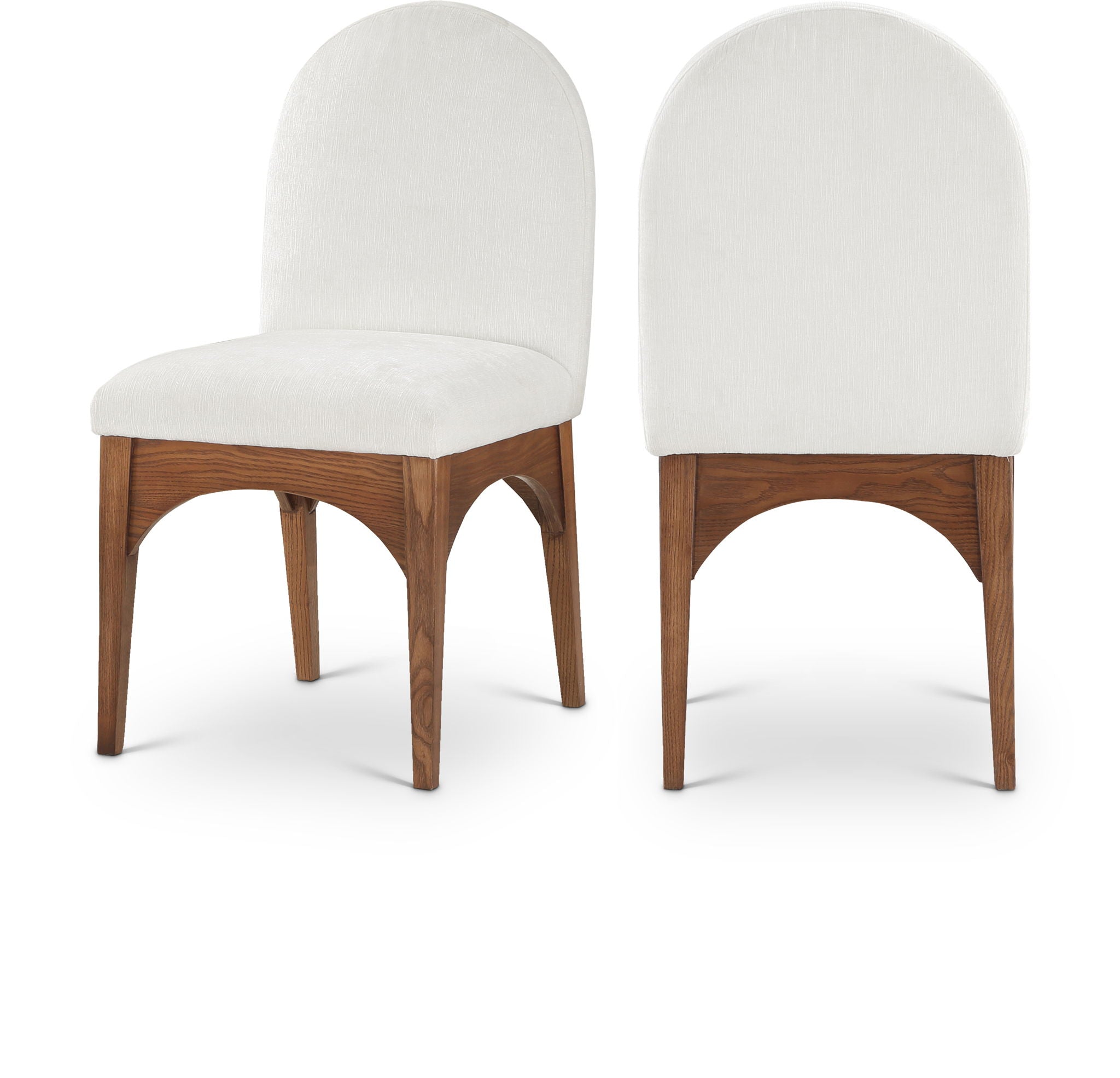 Waldorf - Chenille Dining Side Chair With Brown Legs
