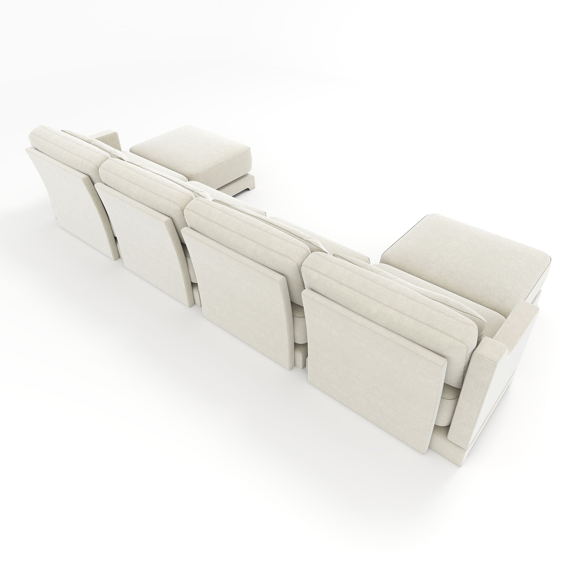 Stylish Sofa With Ottoman And Lumbar Pillows, Ergonomic Design