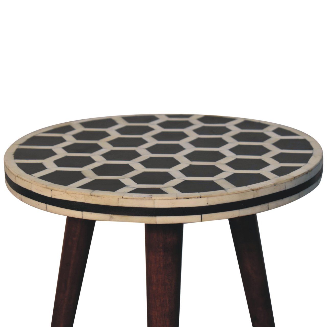 Inlay Bone Tripod Stool - Honey Caramel