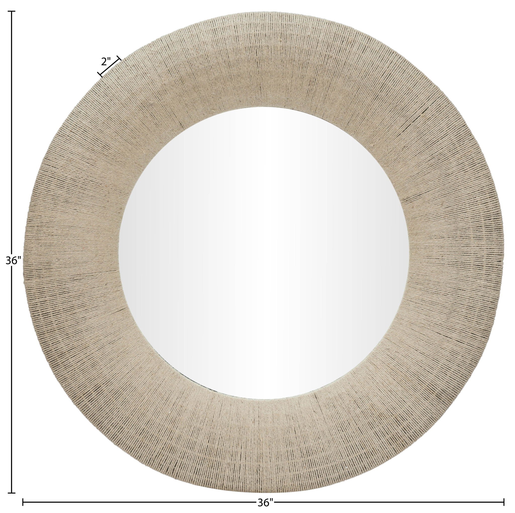Meadow - Round Jute Rope Framed Mirror