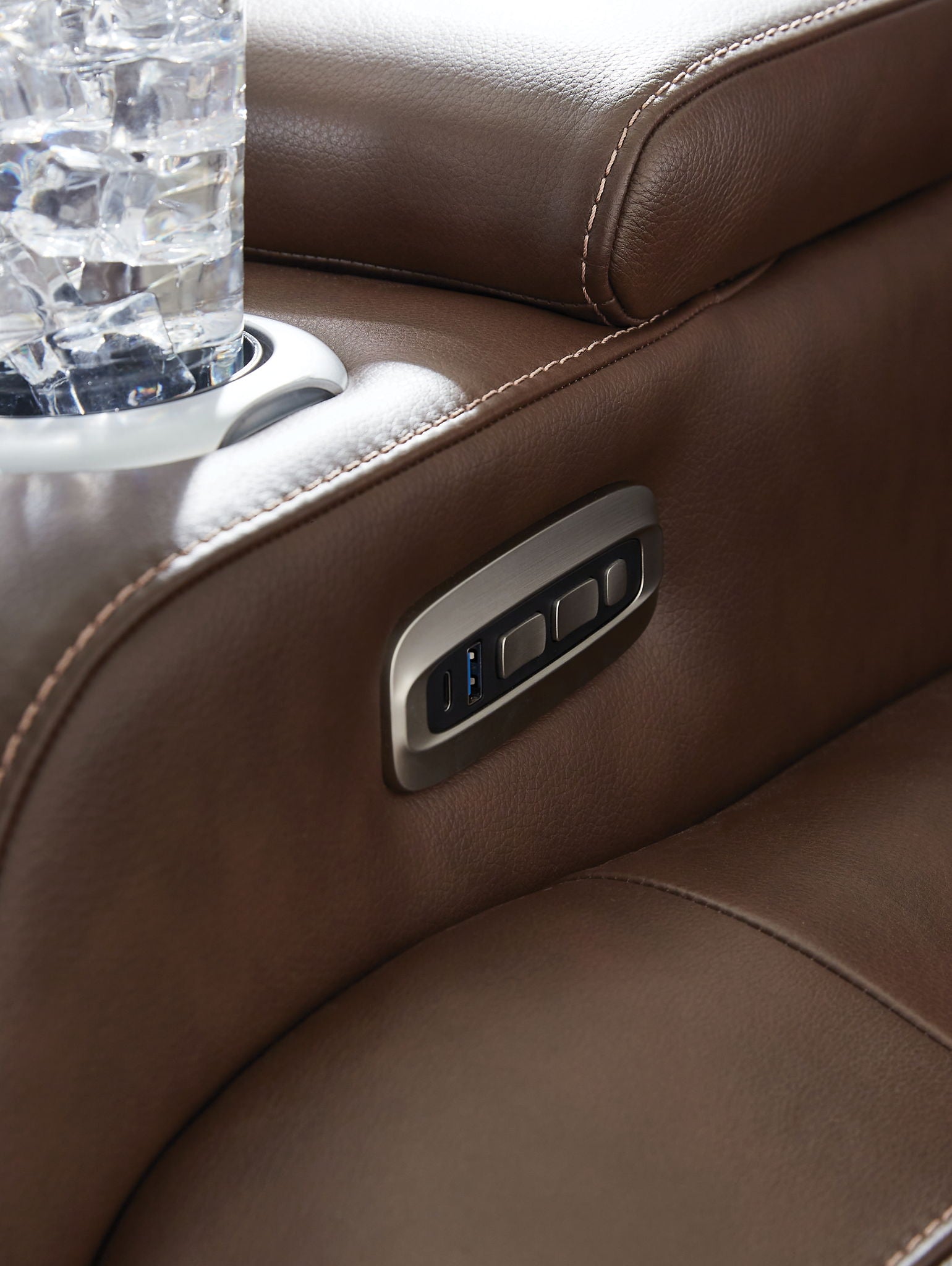 High Impact - Power Recliner / Adj Headrest - Tobacco