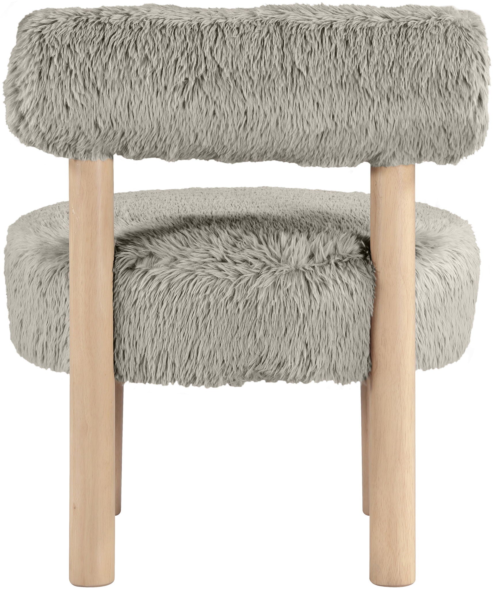 Ambre - Vegan Shearling Fabric Accent Chair - Taupe