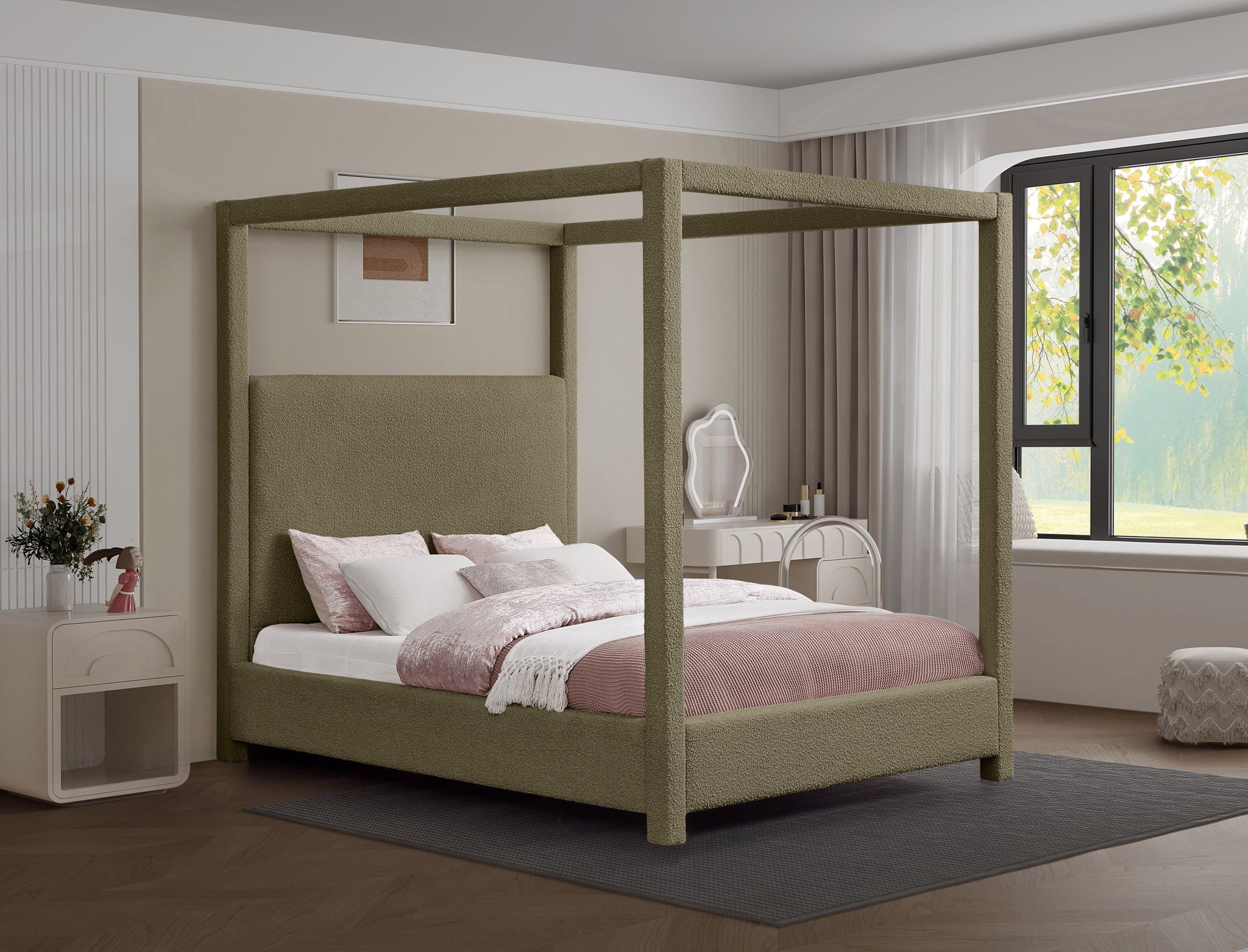 Eden - Boucle Fabric Upholstered Bed