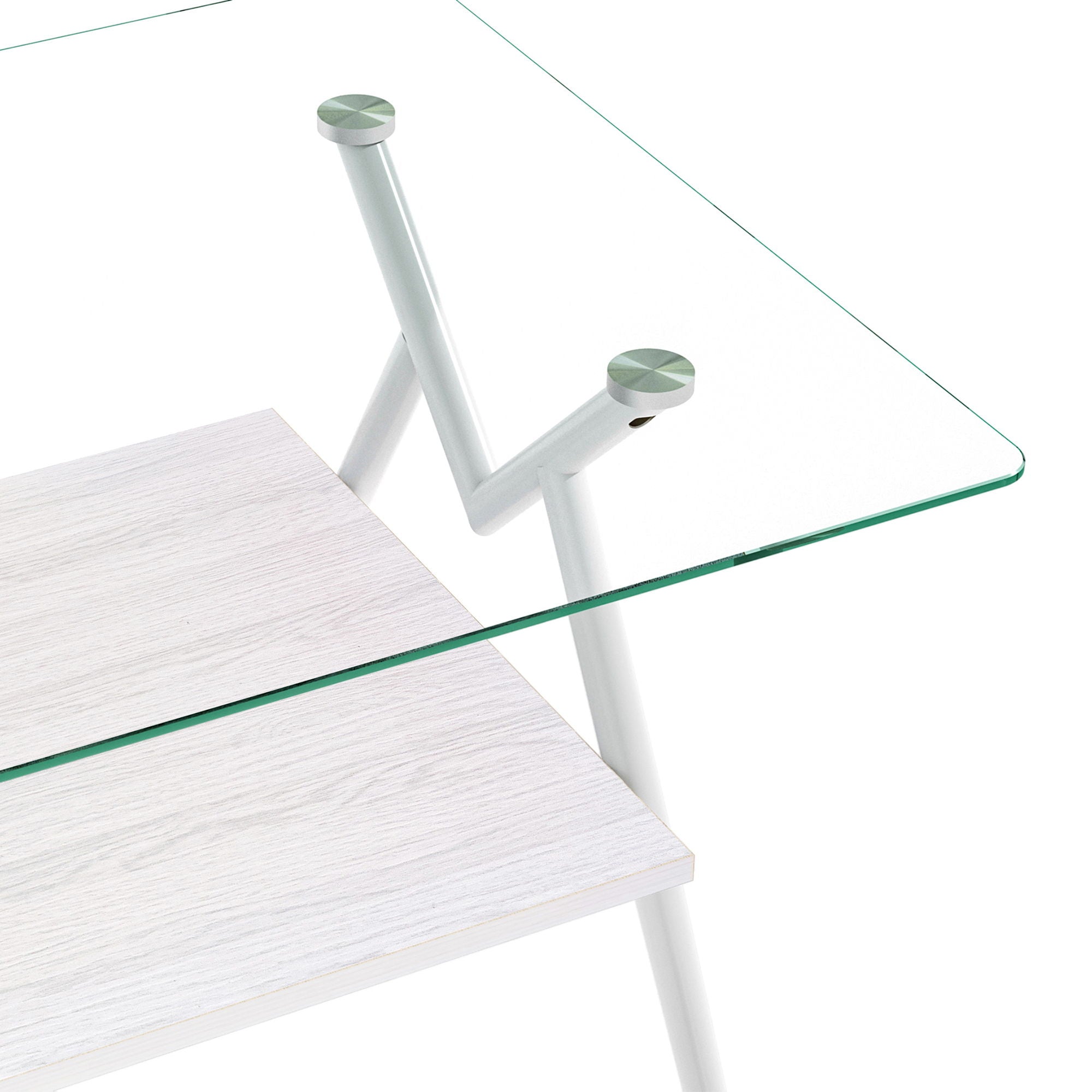 Rectangle Coffee Table With Tempered Glass Top And Shelf
