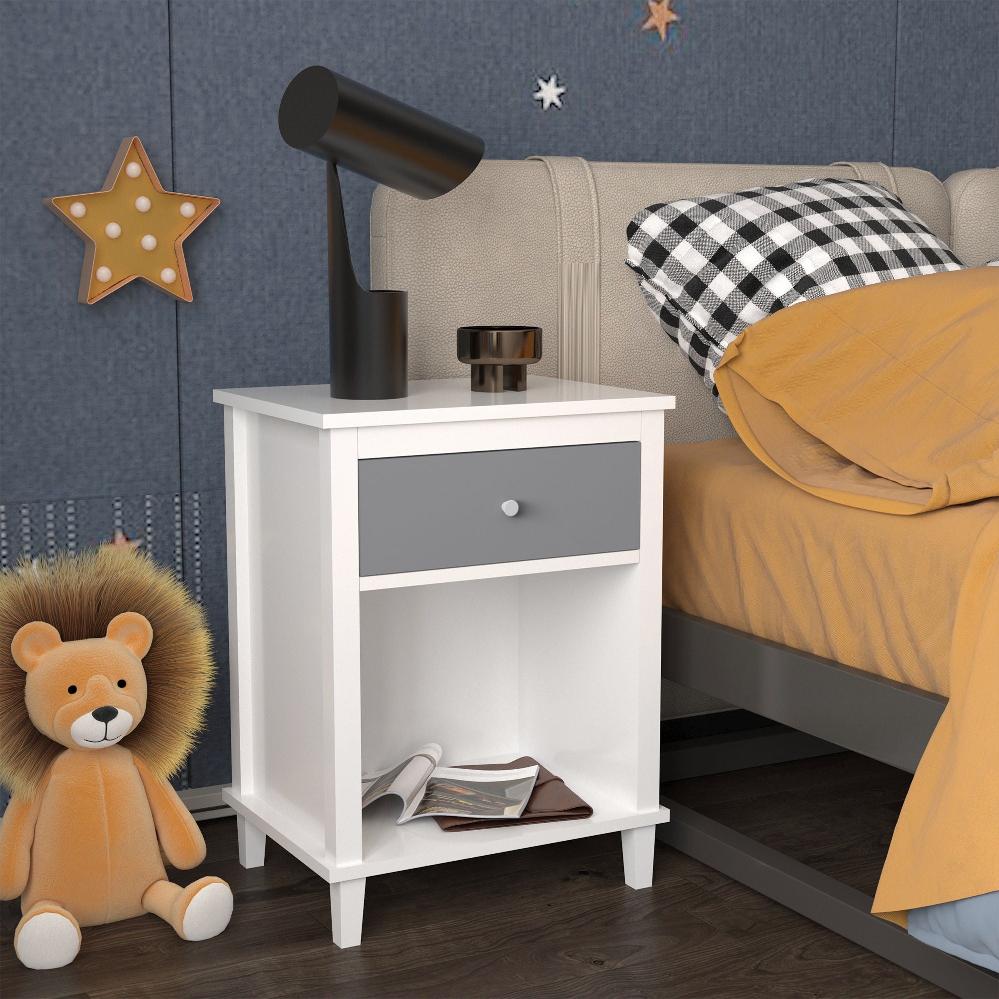 Nightstand With 1 Drawer 1 Shelf