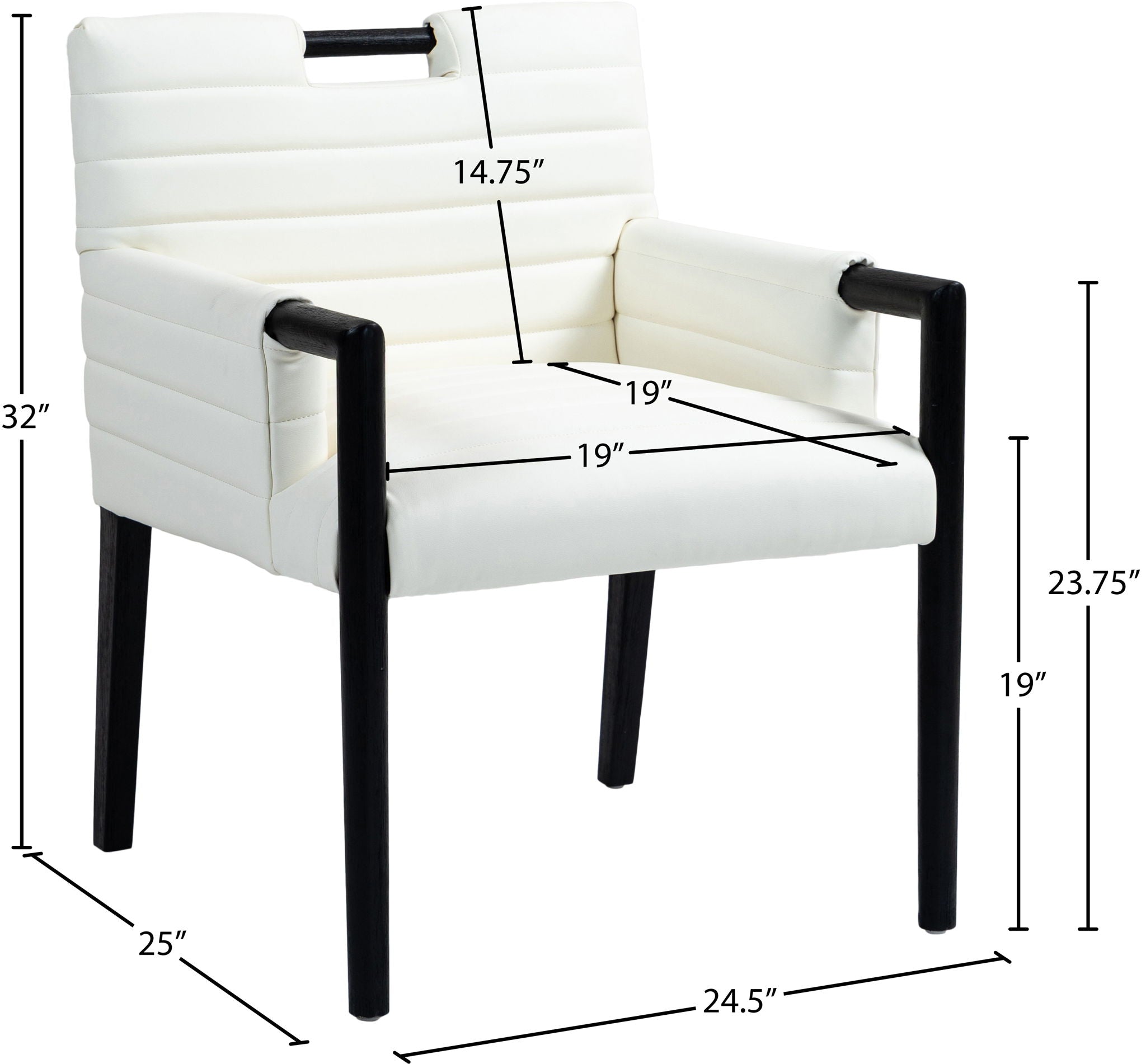 Aimee - Dining Arm Chair - Black Legs