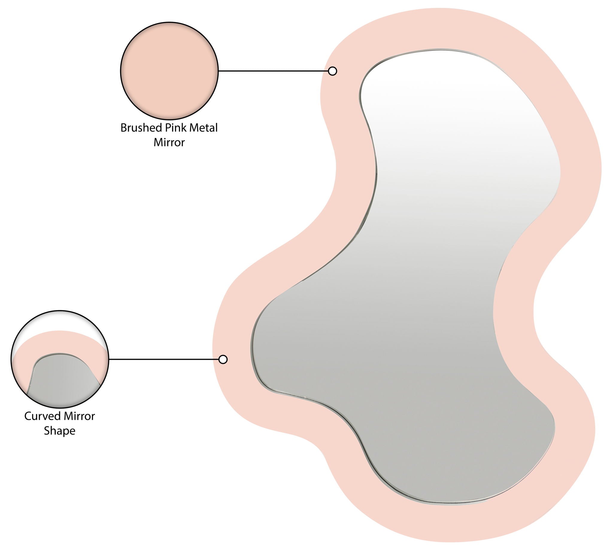 Oblique - Metal Frame Mirror