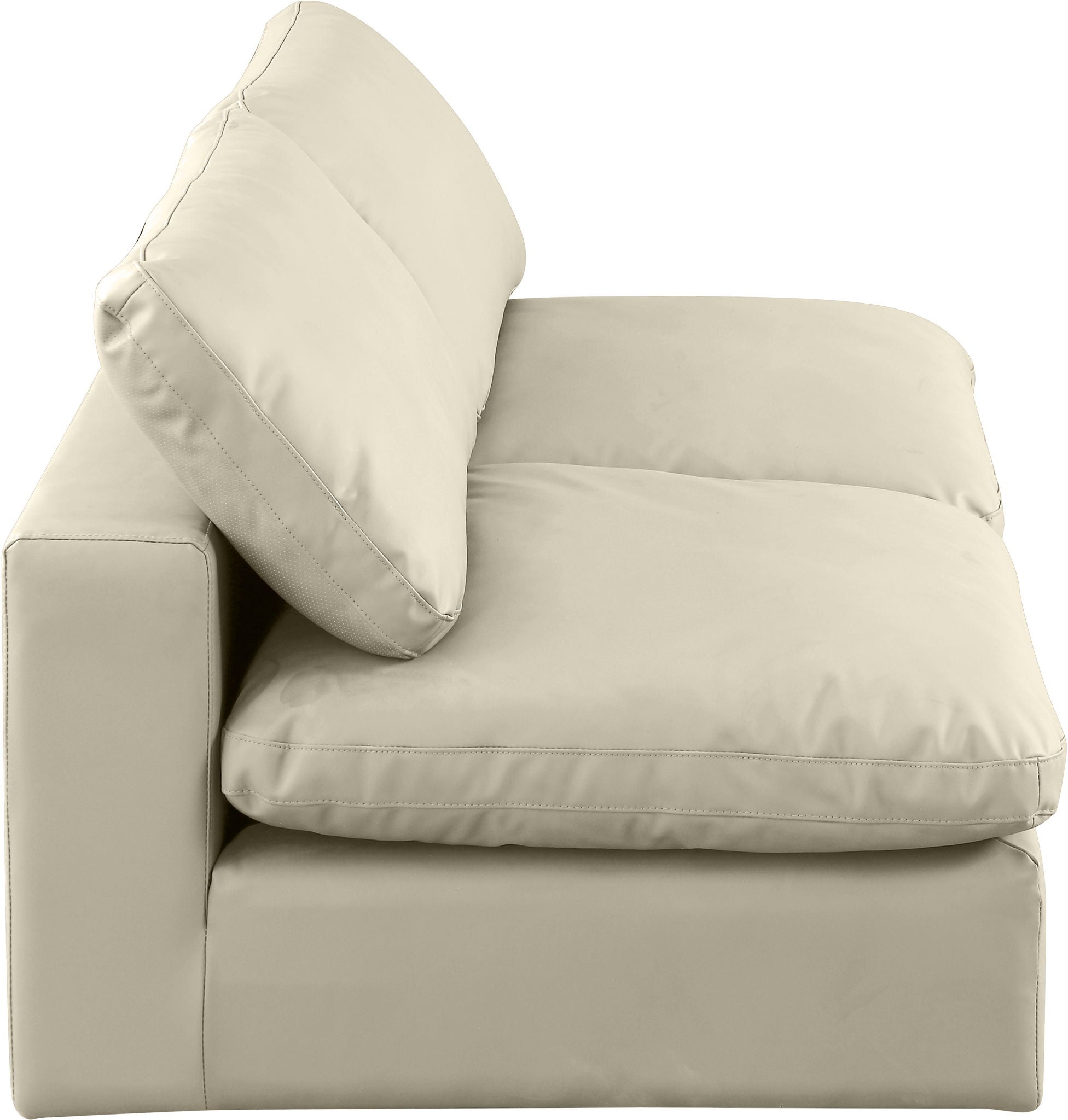 Comfy - Faux Leather Modular Armless Sofa 2 Seats