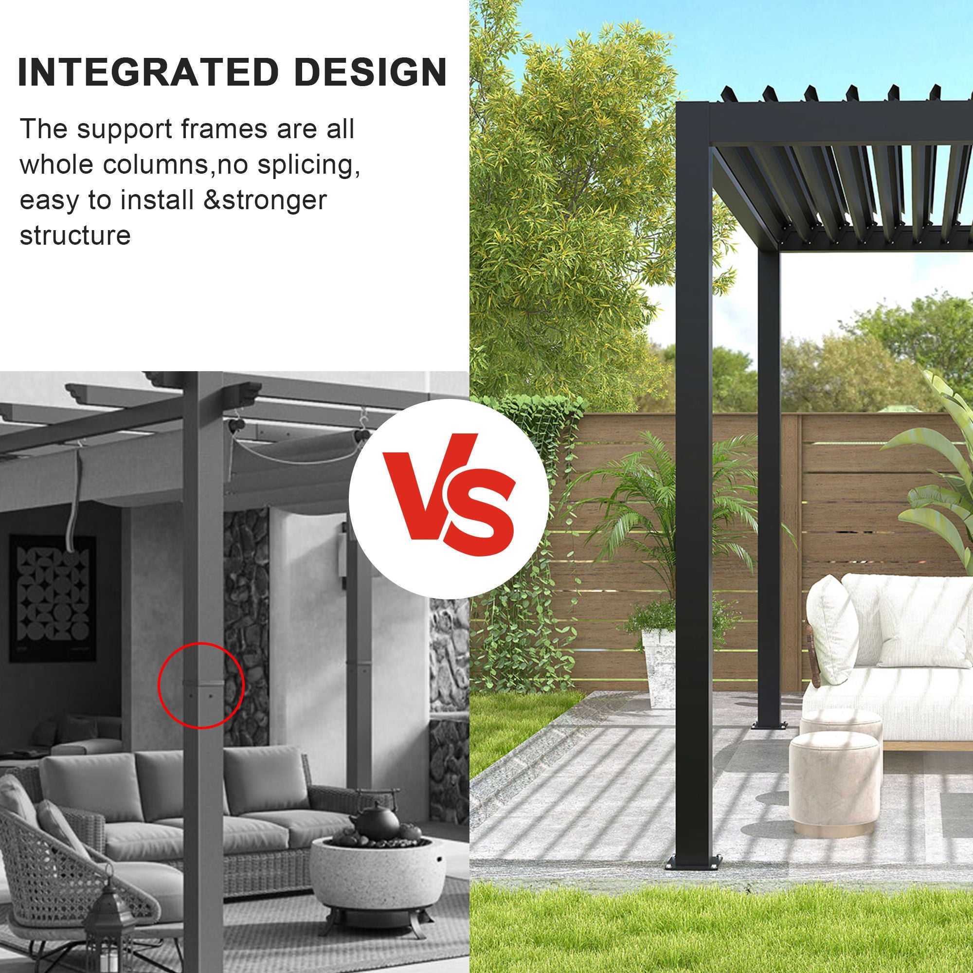Premium Louver Pergola Aluminium Frame & Louvers