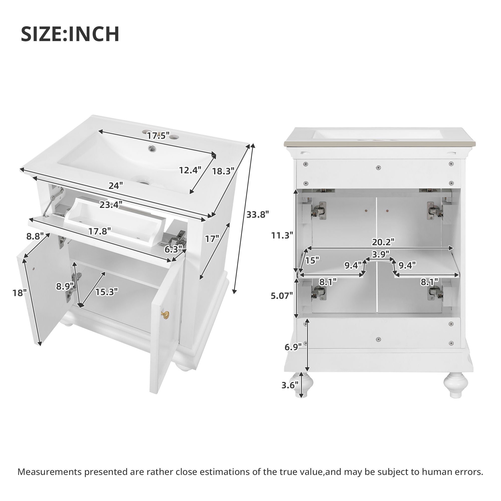 Modern Bathroom Vanity With Tip-Out Drawer And Soft-Close Hinges