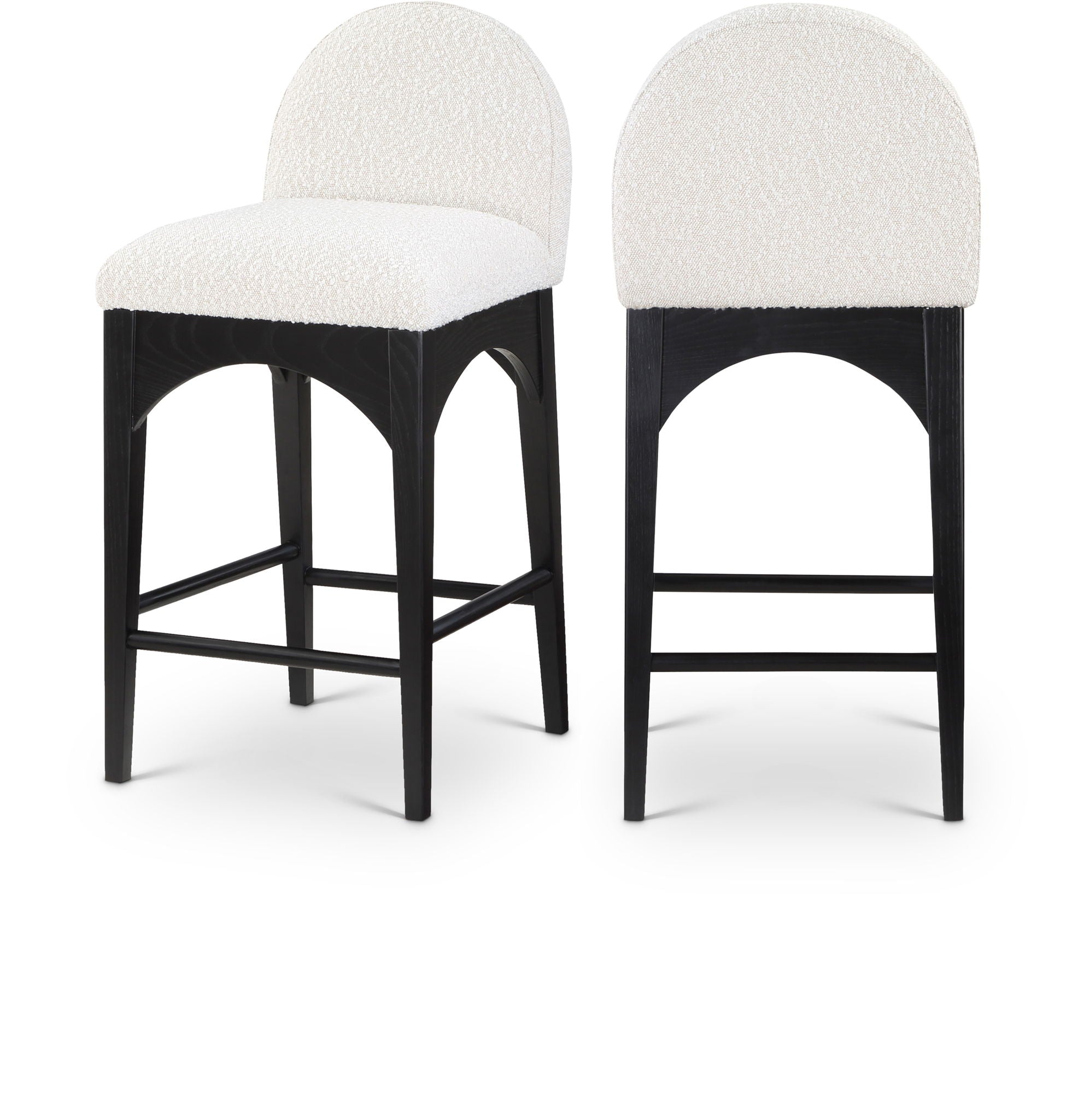 Waldorf - Boucle Stool With Black Legs