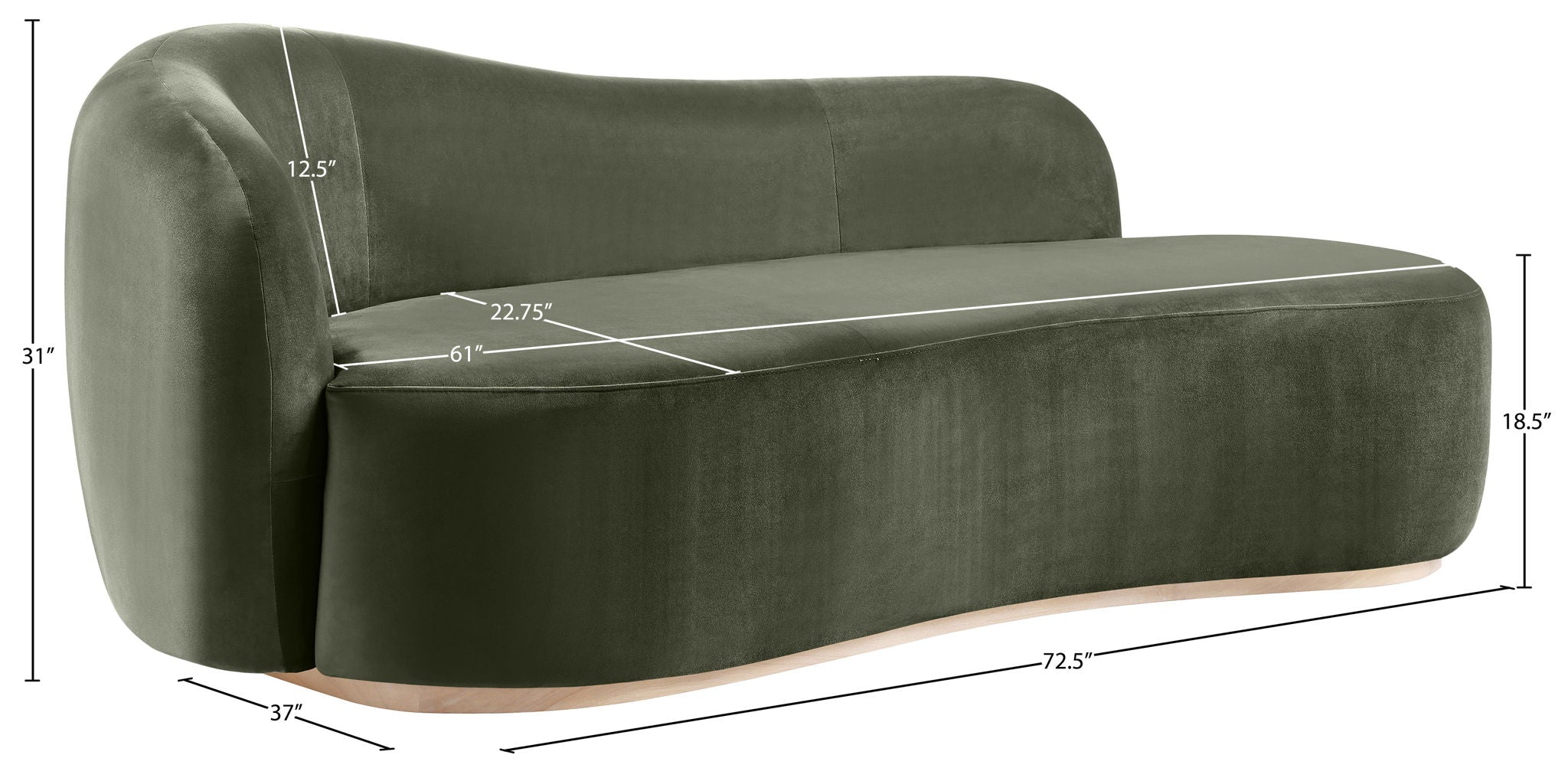 Gustavo - Velvet Upholstered Chaise