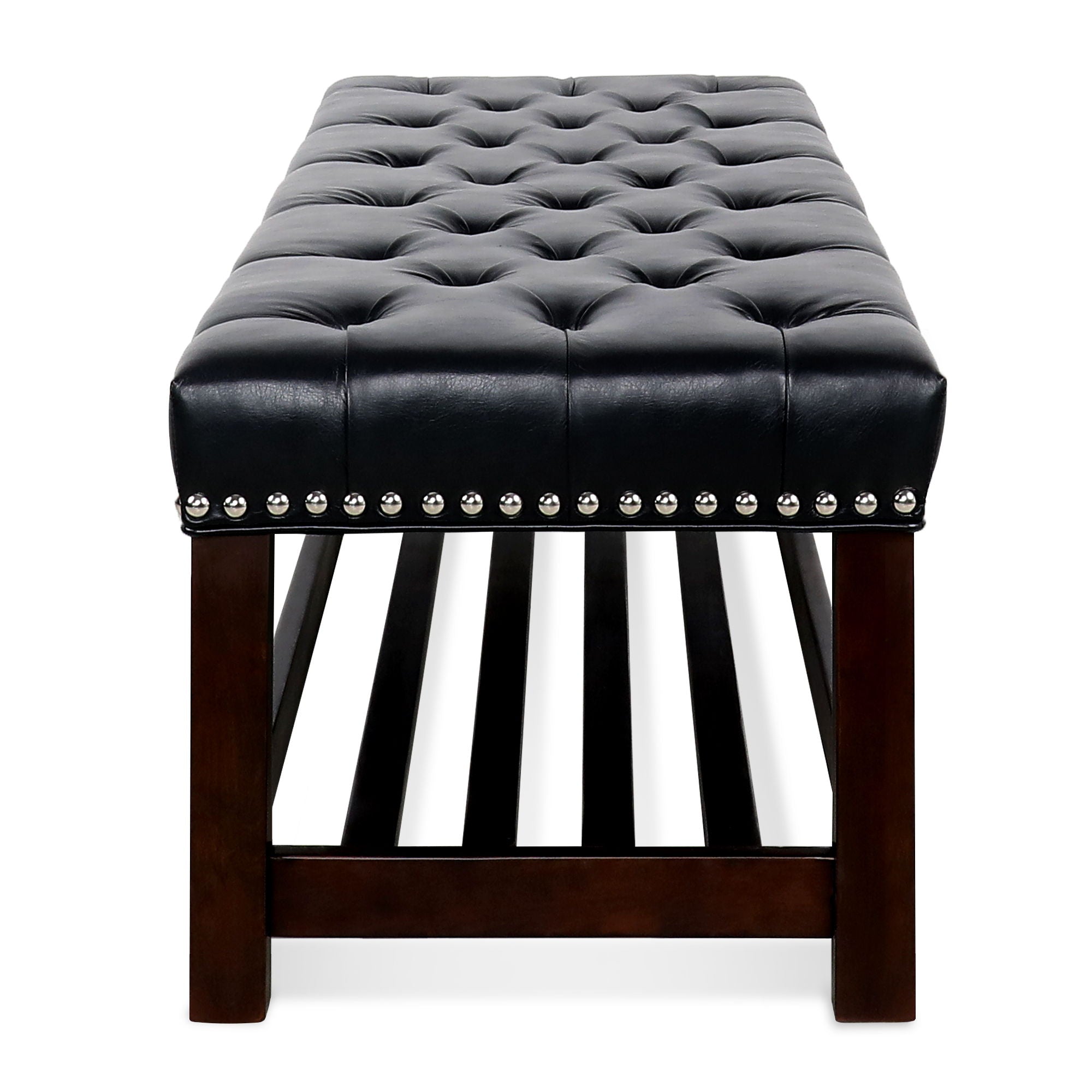 Bedroom End Of Bed Bench Tufted Upholstered End Of Bed Bench End Of Bed Entrance Shoe Bench With Nailhead Trim And Shelf Bedroom Upholstered Bench Living Room Shoe Rack Footstool