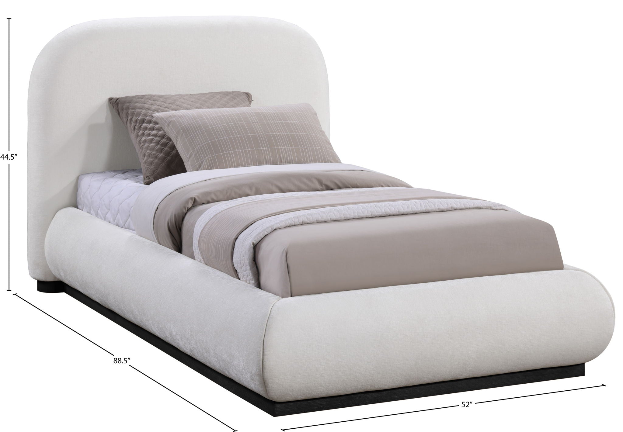 Vaughn - Chenille Bed With Black Base