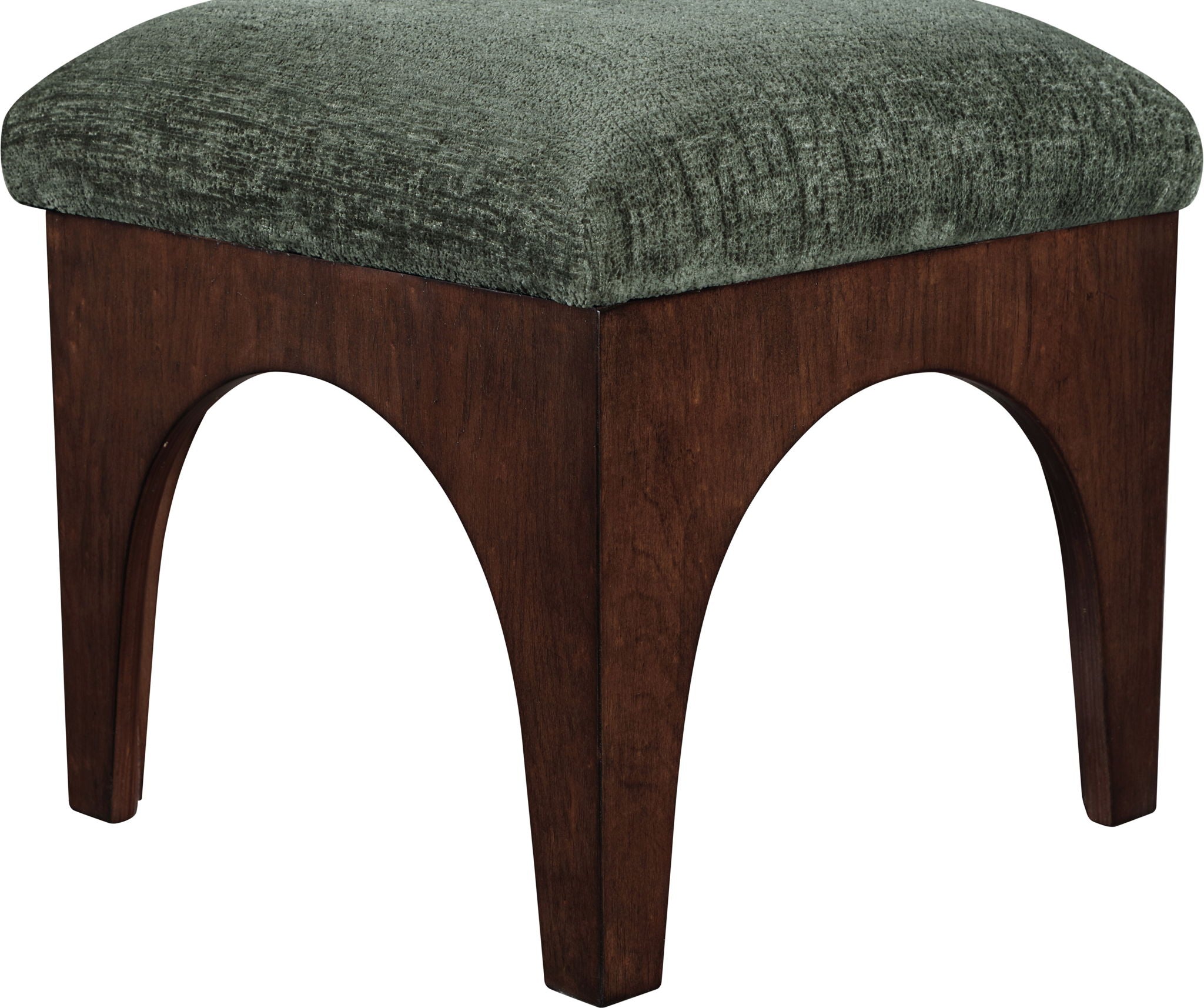 Lawson - Chenille Fabric Upholstered Ottoman - Walnut Base