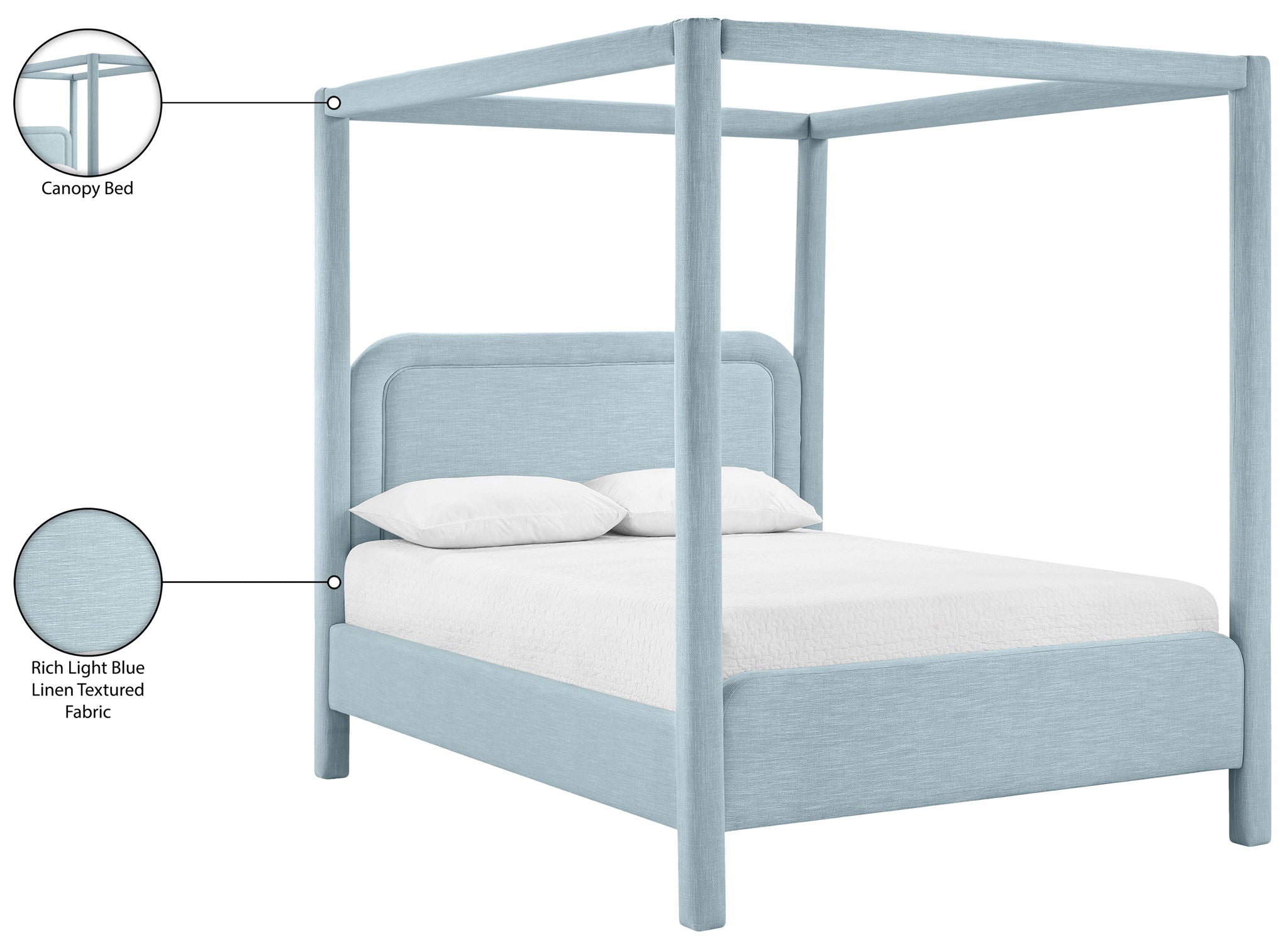 Salina - Linen Textured Fabric Upholstered Bed