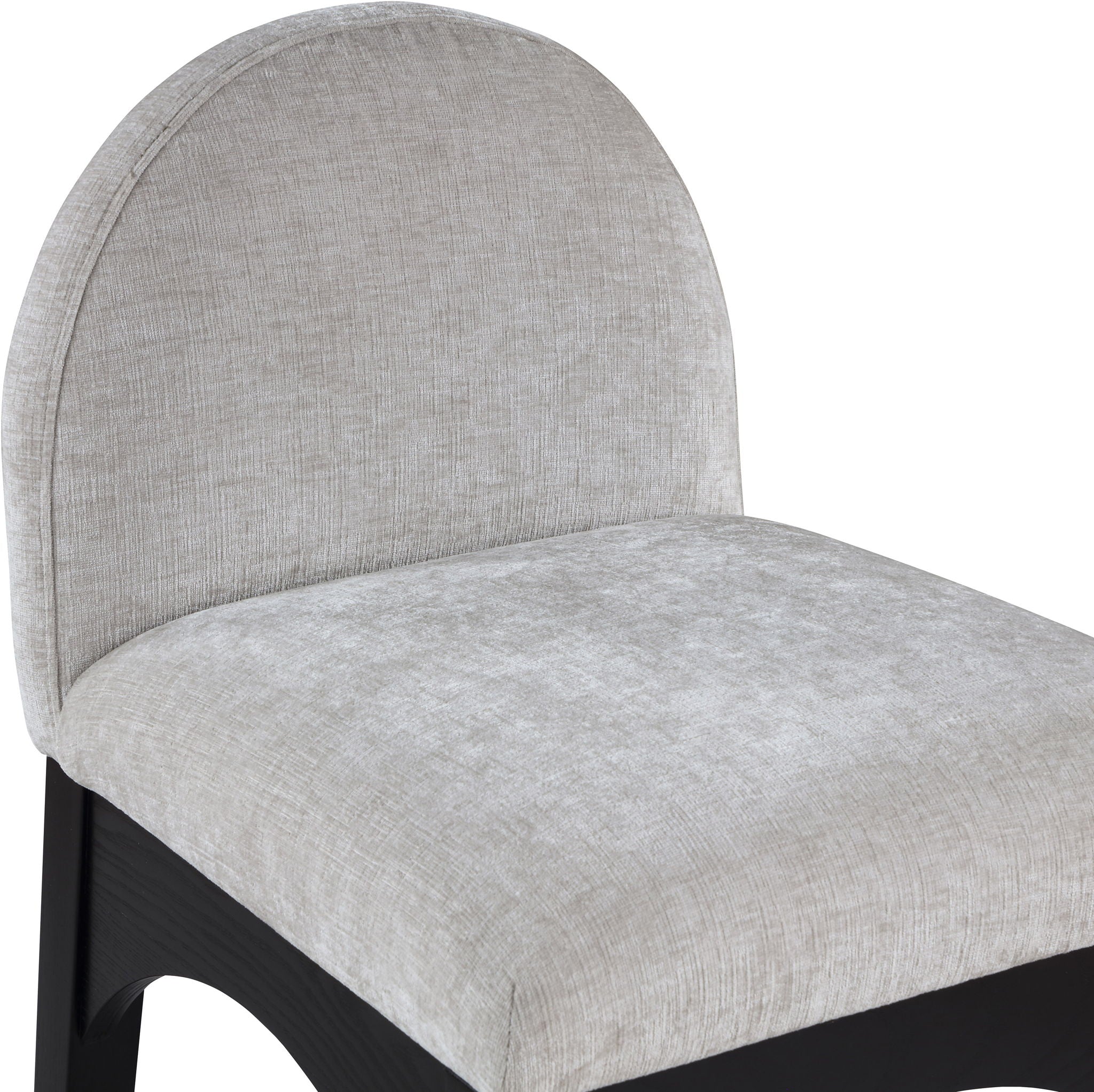 Waldorf - Chenille Stool With Black Legs