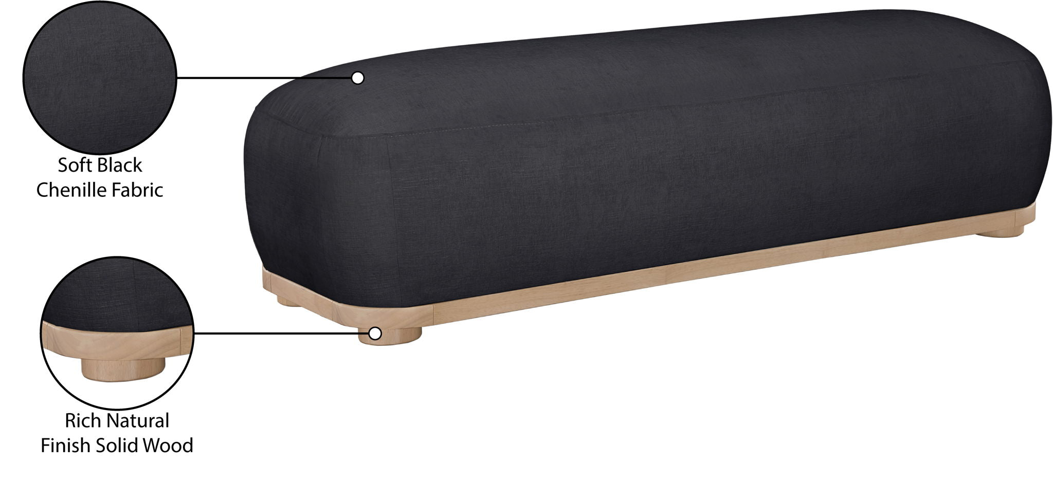 Calum - Bench - Light Brown Frame