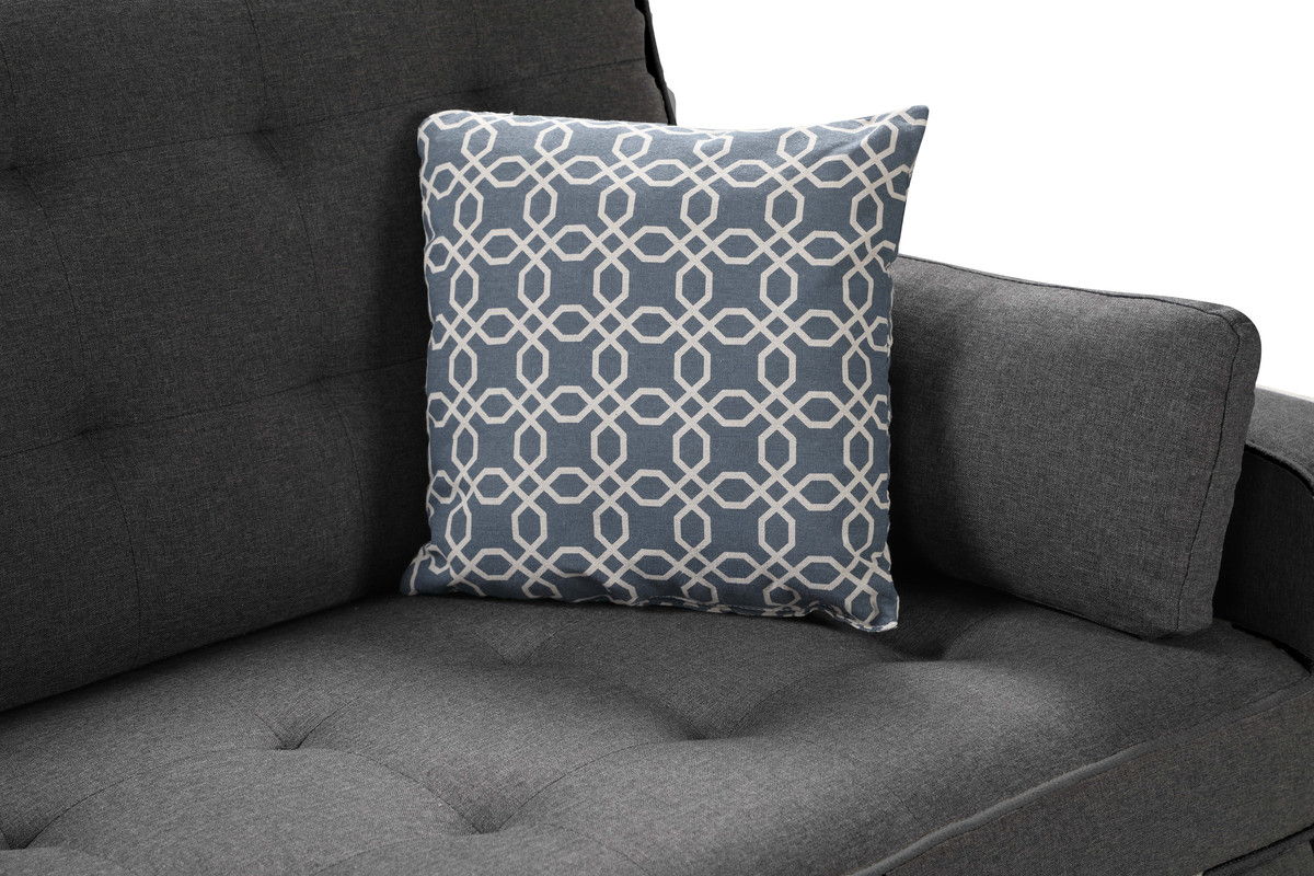 William - Sleeper Sofa With 2 USB Charging Ports And 4 Accent Pillows - Gray