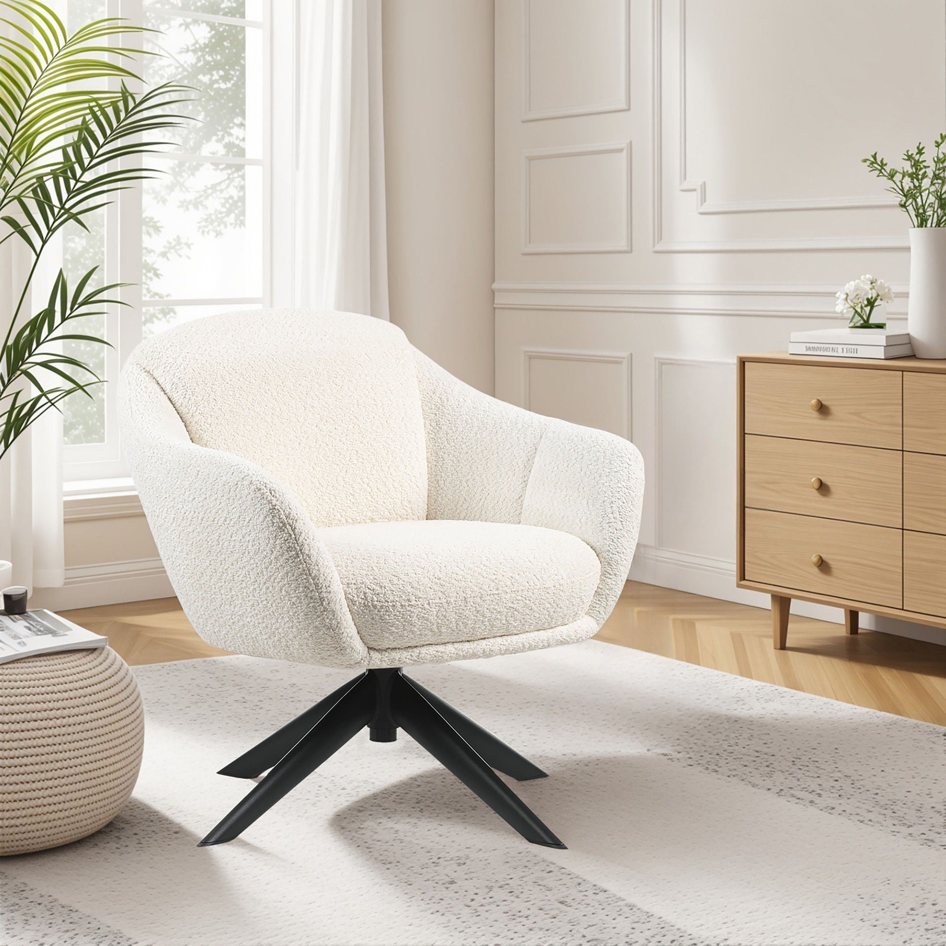 Fleming - Boucle Swivel Lounge Chair