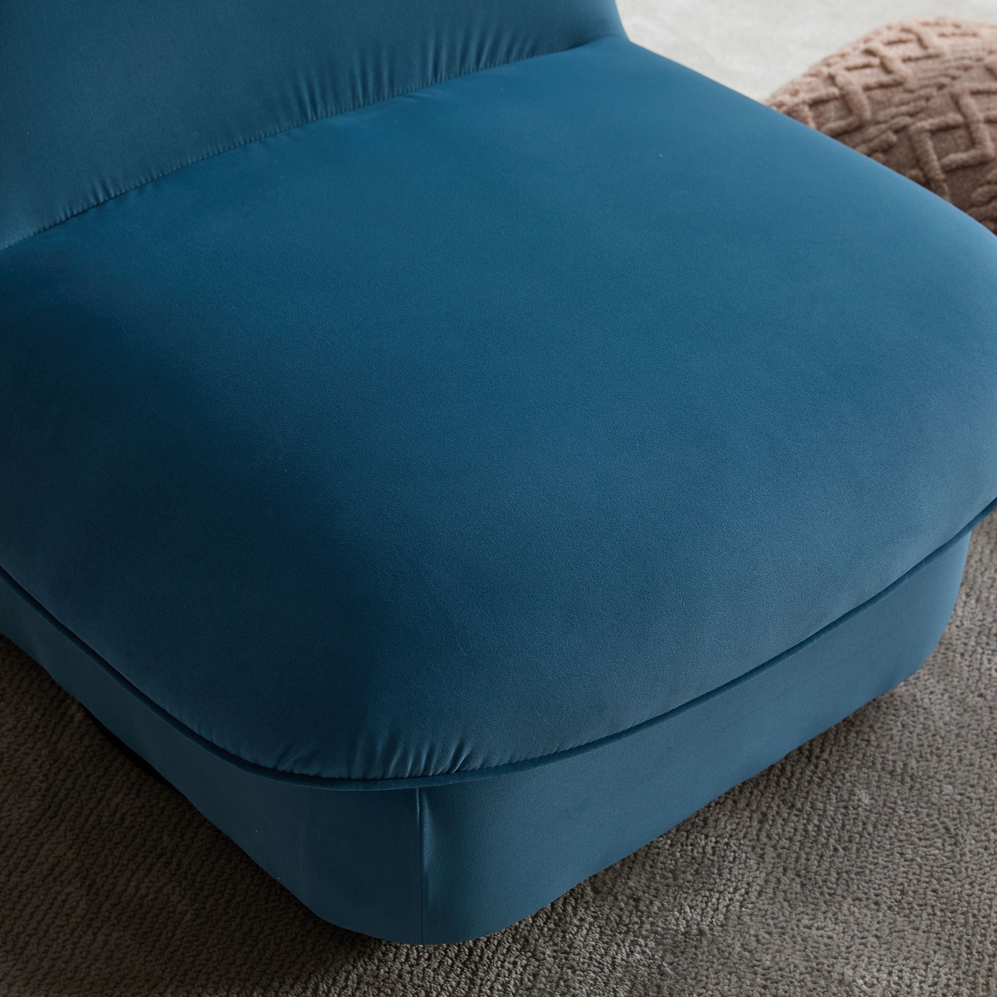Pumpkin Shaped Swivel Accent Chair, 360 Degree Rotation For Living Room