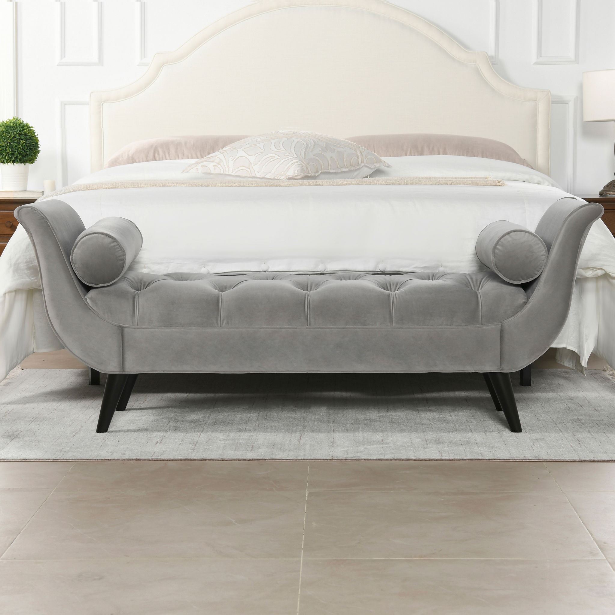 Alma - Tufted Flared Arm Entryway Bench