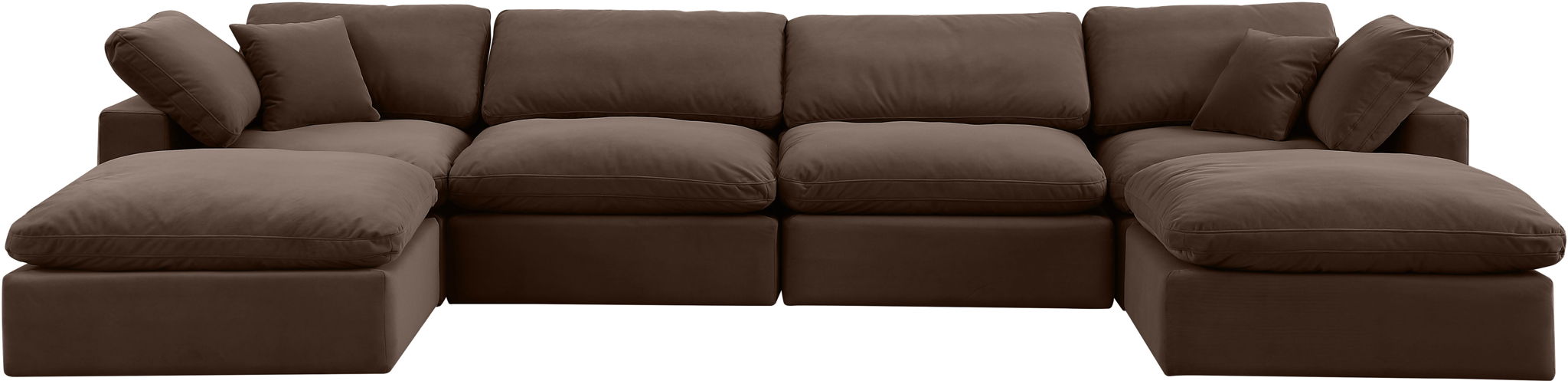 Comfy - 6 Piece Velvet Modular Double Chaise Sectional