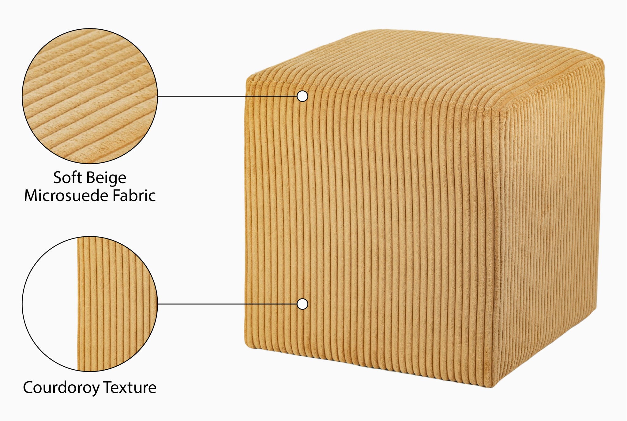 Roy - Microsuede Ottoman / Stool