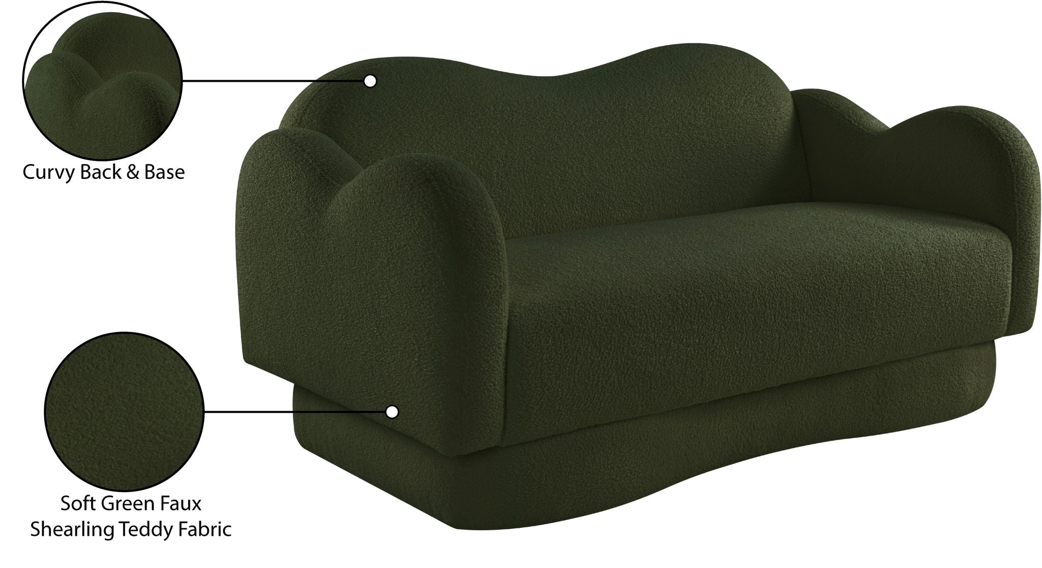 Bloom - Teddy Fabric Loveseat