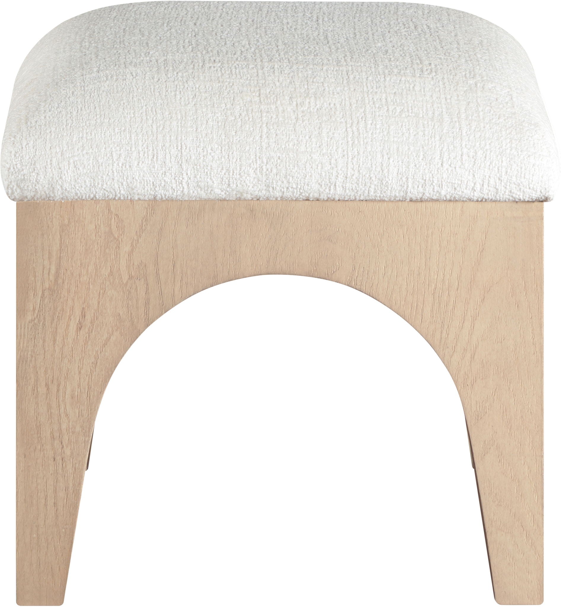 Lawson - Chenille Fabric Ottoman - Natural Base