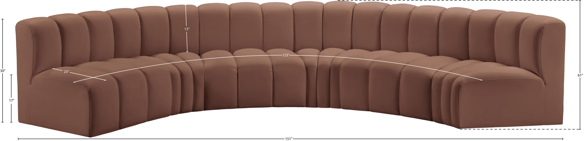 Arc - Faux Leather 6 Piece U-Shaped Modular Sofa