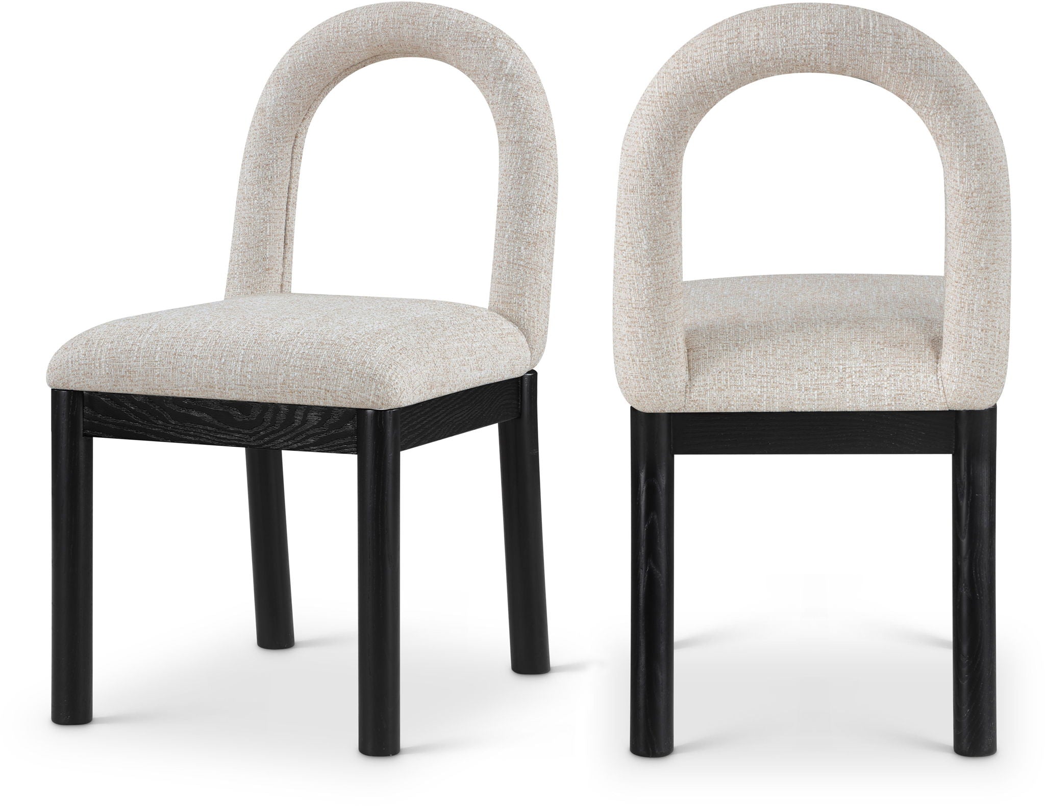 Conrad - Linen Dining Chair With Black Legs