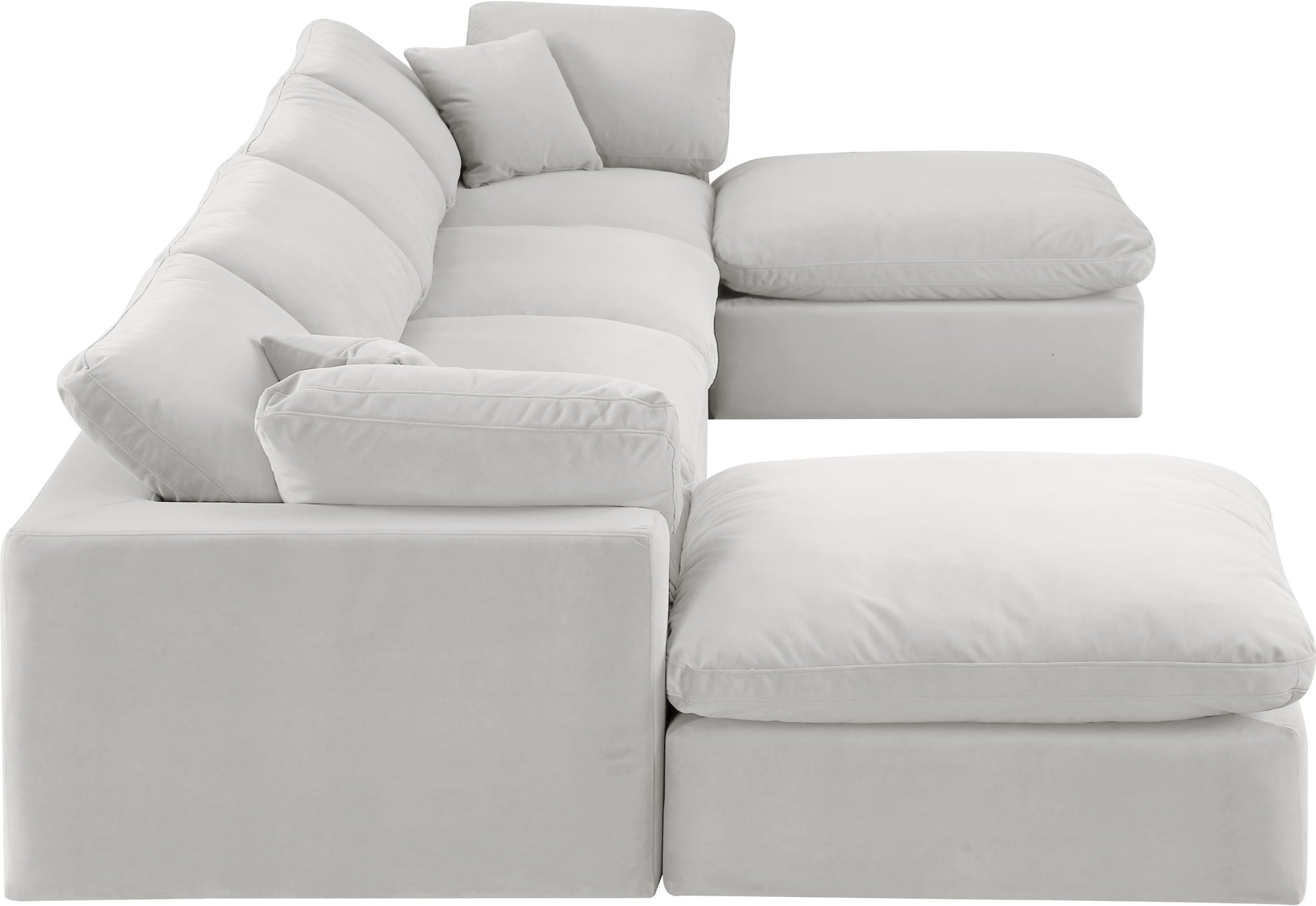 Comfy - 6 Piece Velvet Modular Double Chaise Sectional