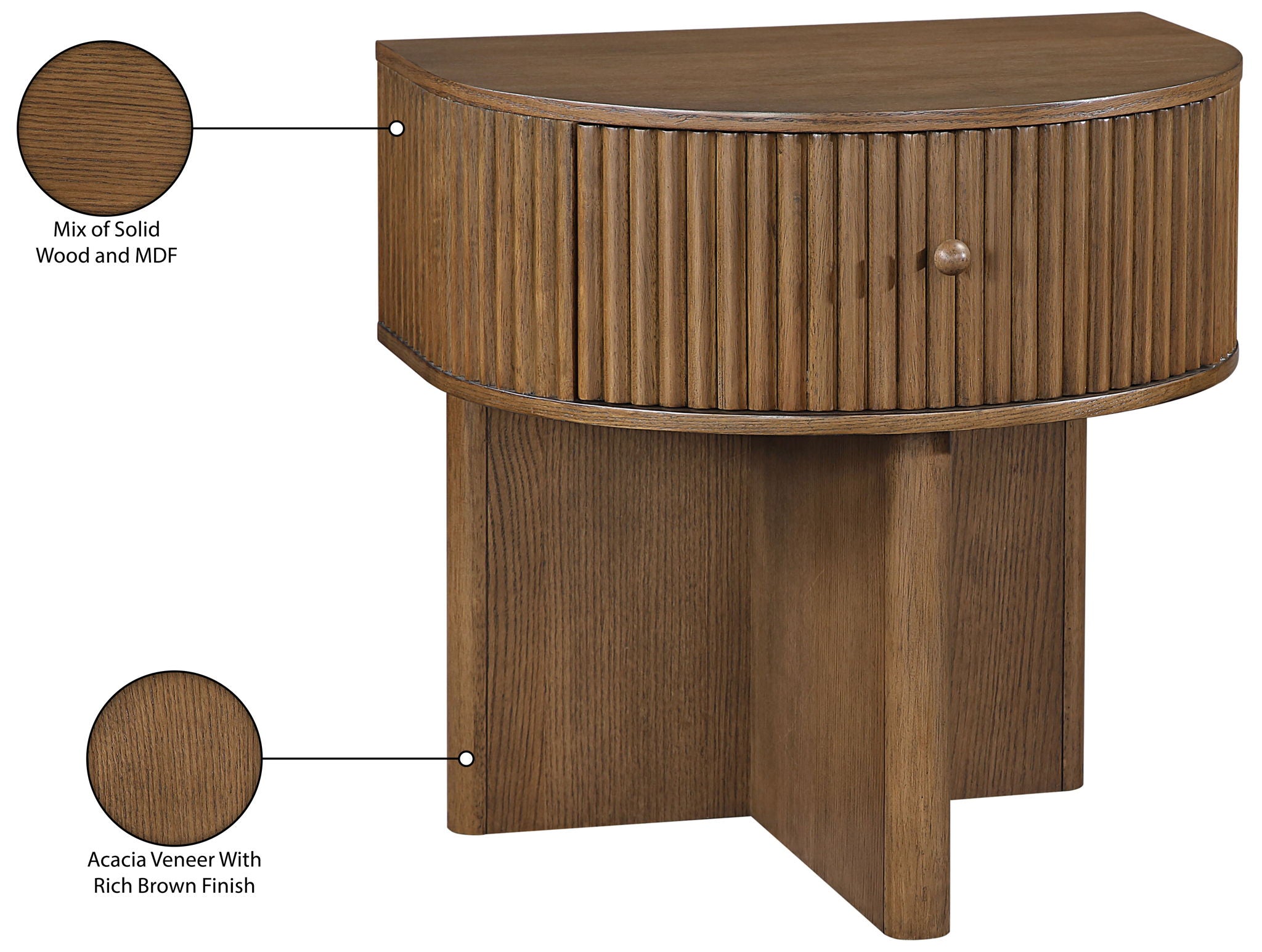 Cortland - Acacia Veneer And Solid Wood Night Stand